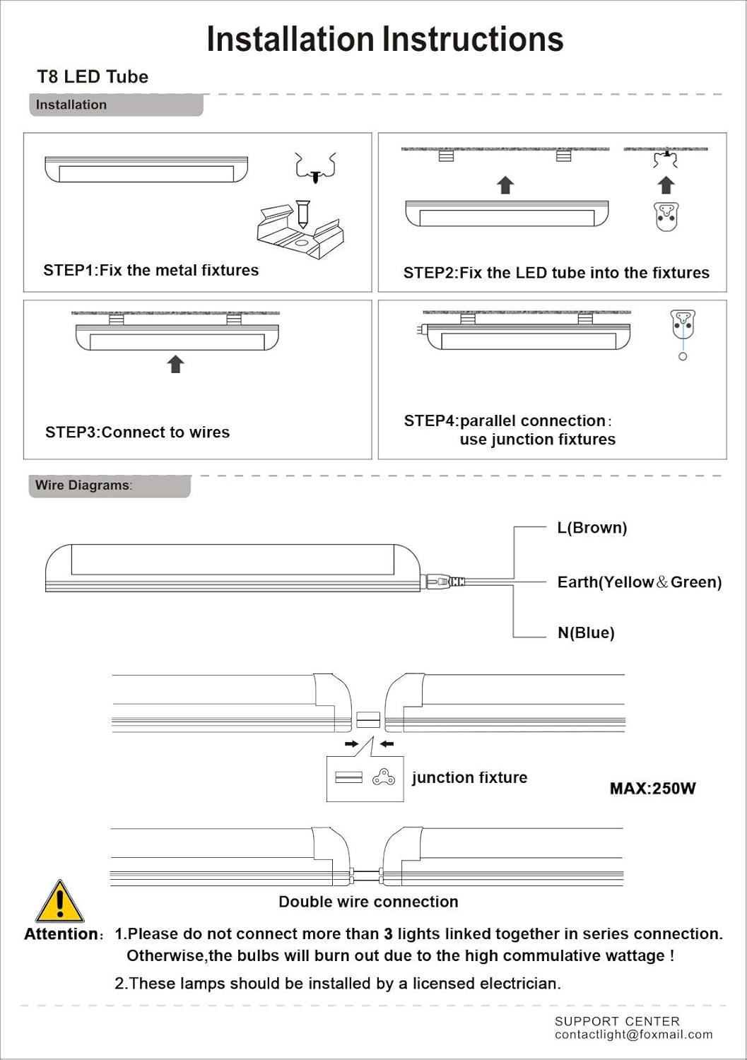 Integrated LED Tube Lights 8ft Dual-Sided 170 Degree, 72W 72000LM, AC85-277V, SMD2835 Clear Cover, Cool White 6000K, LED Cooler Door Lights 25 Pack