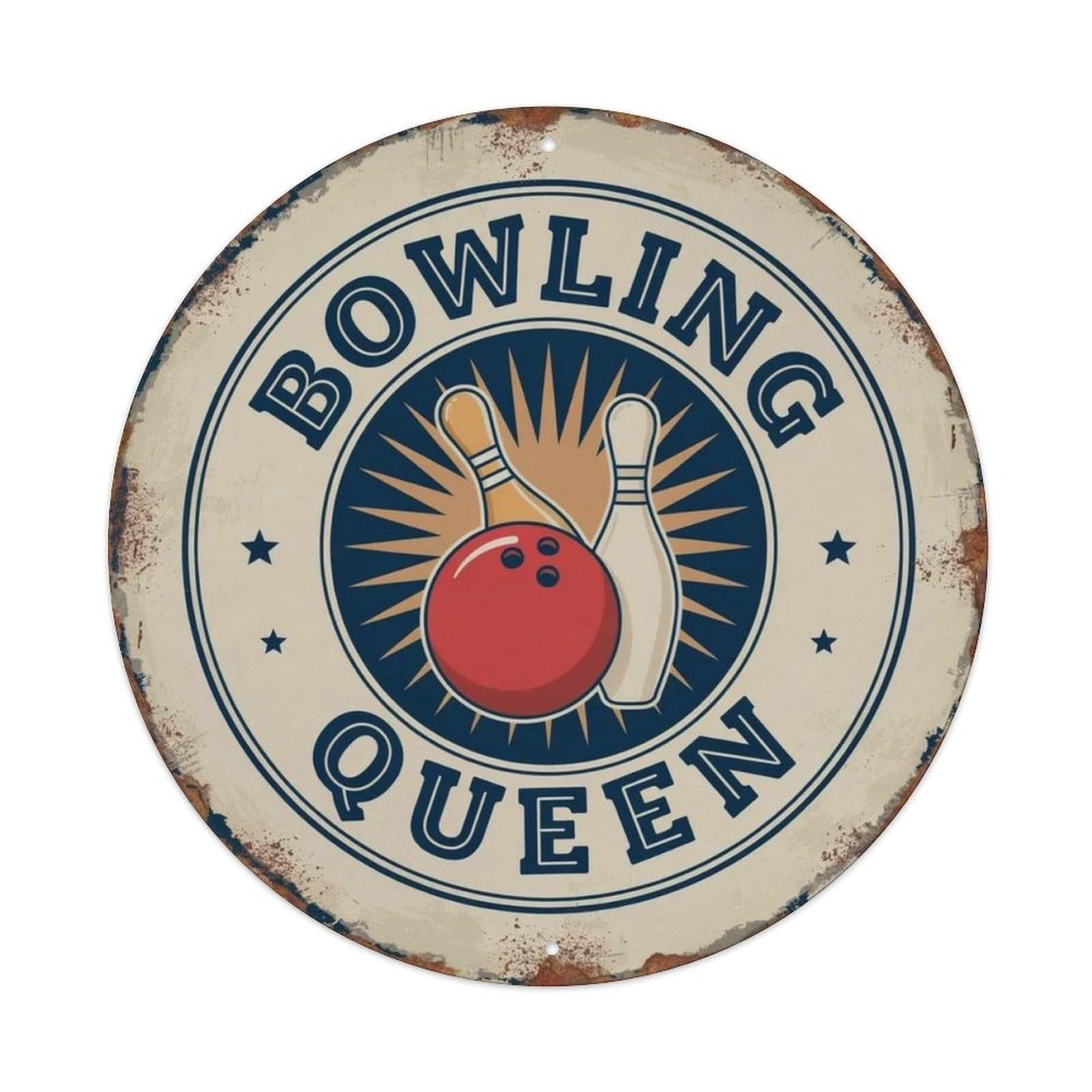 Bowling Queen Metal Tin Sign Plaque