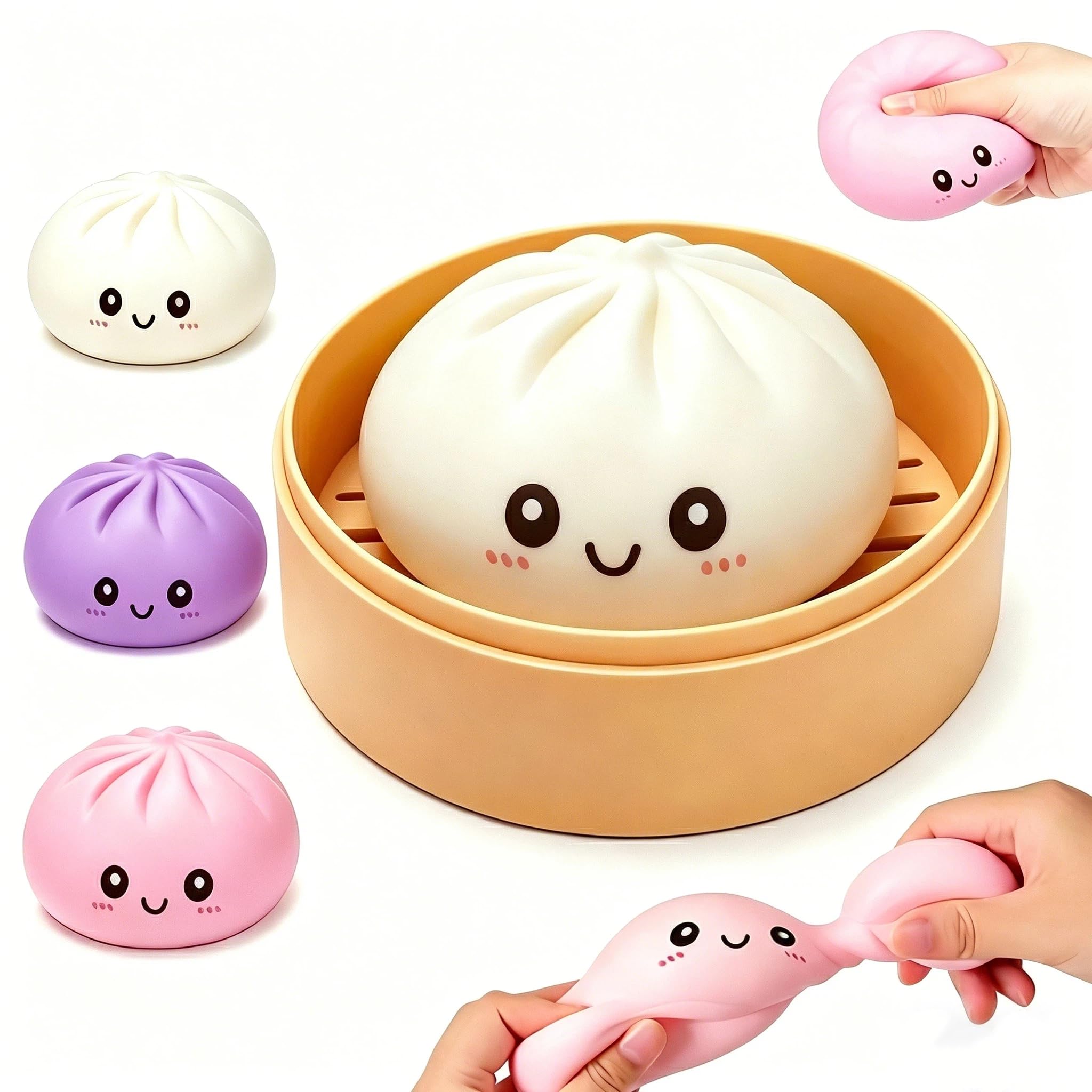 Dumpling Squishy Ravioli Antistress,Taba Squishi Morbido Giocattolo Rilassante per Ufficio e Adulti (A)