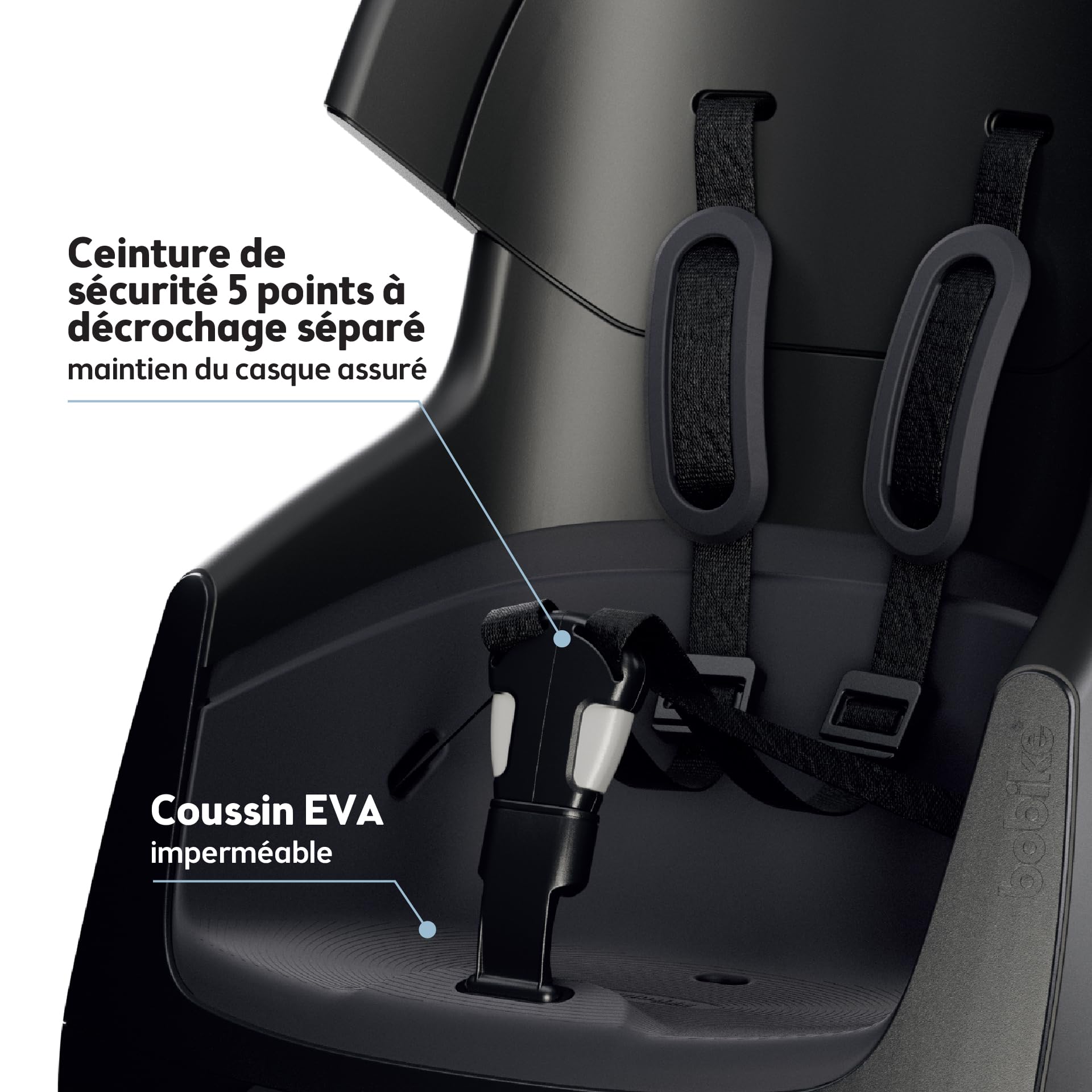 BOBIKE 8010800001 - Siège vélo arrière Exclusive Evolve Maxi pour Porte-Bagages, pour Enfants de 9 Mois à 6 Ans jusqu'à 22 kg en Couleur Noir Urbain