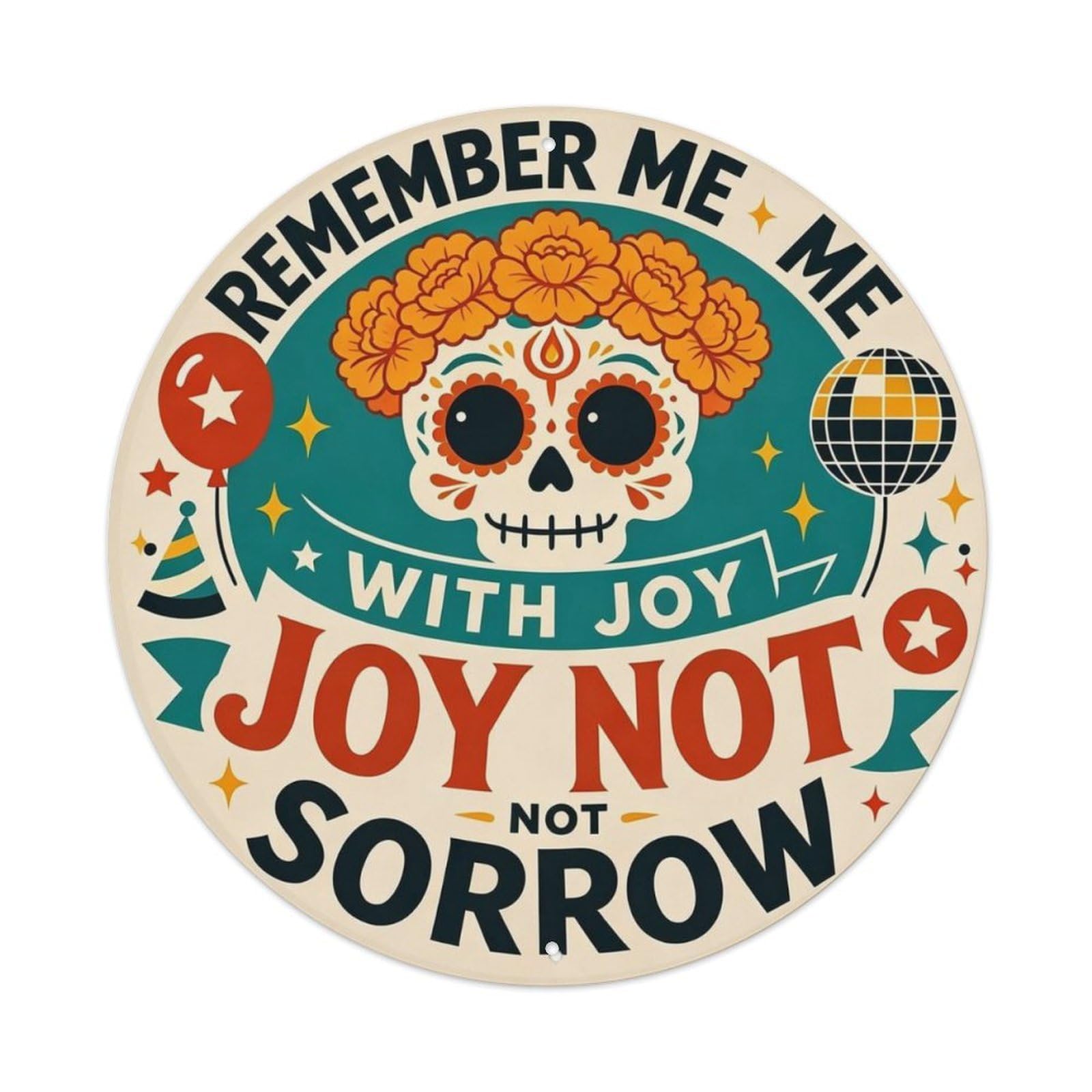 Vintage Day Of The Dead Metal Tin Sign Plaque