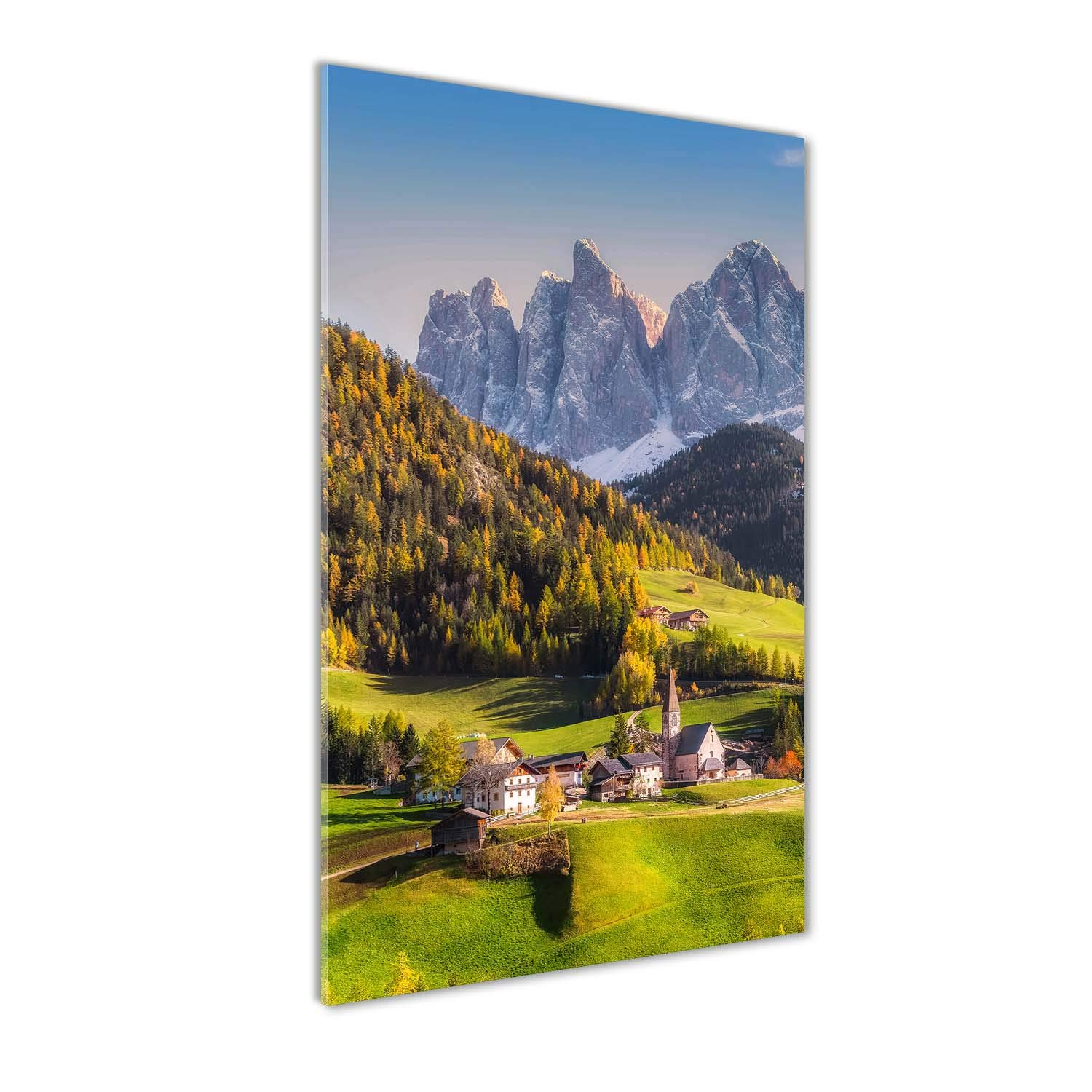 Tableau photo sur verre de qualité supérieure paysage panoramique de montagnes