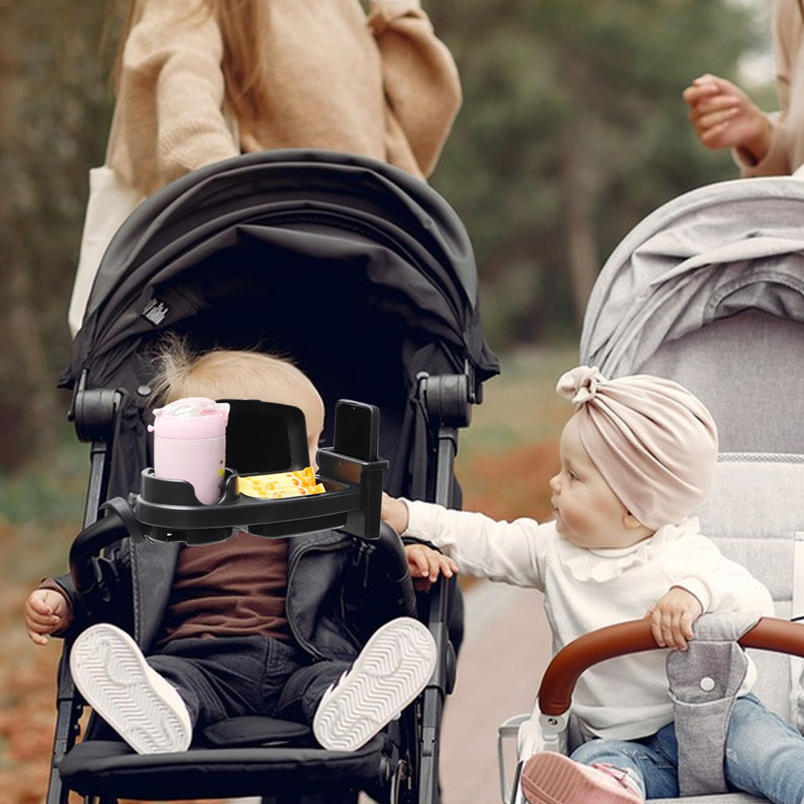 Kinderwagen-Getränkehalter-Tablett, Getränkehalter Kinderwagen Telefonhalter, Snack Tablett Für Kinderwagen, Universelles Kinderwagentablett