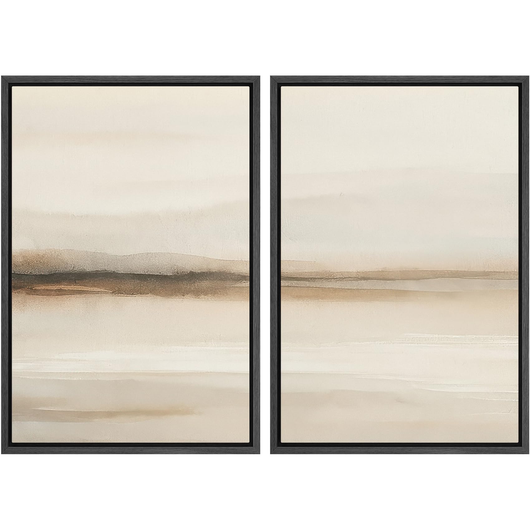 MUDECOR Framed Canvas Print Wall Art Set Watercolor Pastel Green Tan Landscape Abstract Shapes Illustrations Modern Art Decorative Contemporary for Living Room, Bedroom, Office - 16"x24"x2 Natural — view 28