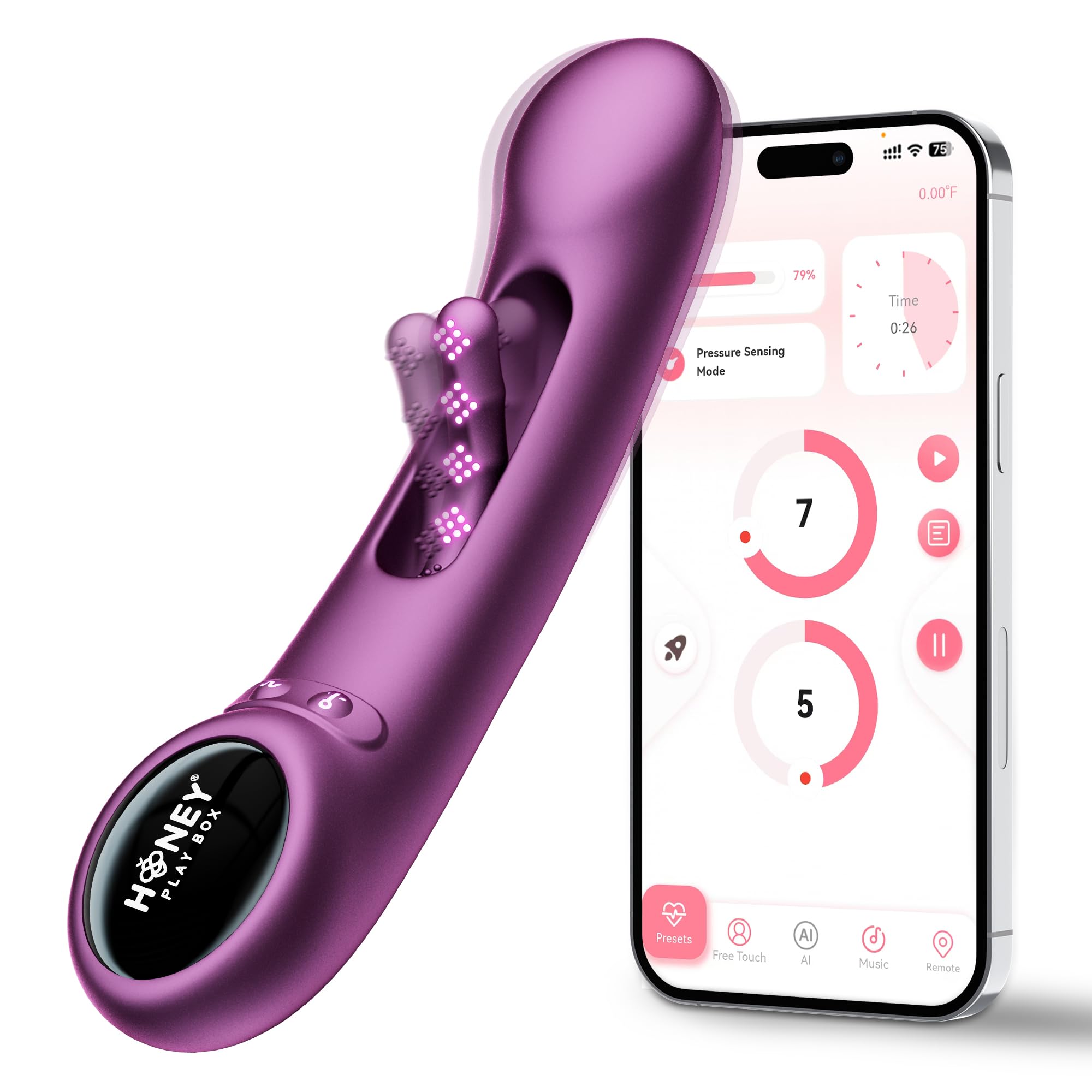 HoneyPlayBox Tempo G Spot Vibrator for Women Adult Sex Toys 9 Vibrating Modes Flapping Finger App Controlled Vibrator