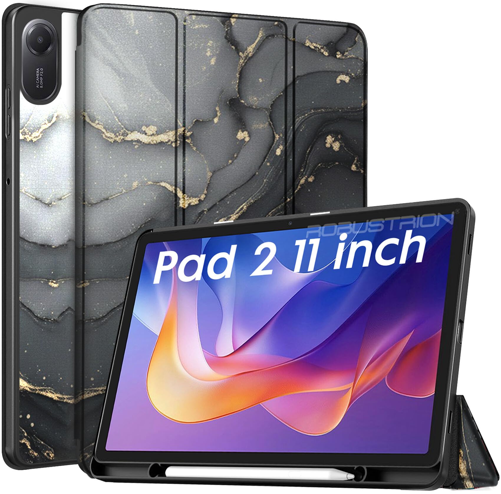Robustrion Cover for Redmi Pad 2 11 inch Cover Case with [Pencil Holder], Trifold Flip Stand Cover Case for Redmi Pad 2 Cover 11 inch Tablet [Auto Sleep/Wake Support] - Black — Amazon image 15