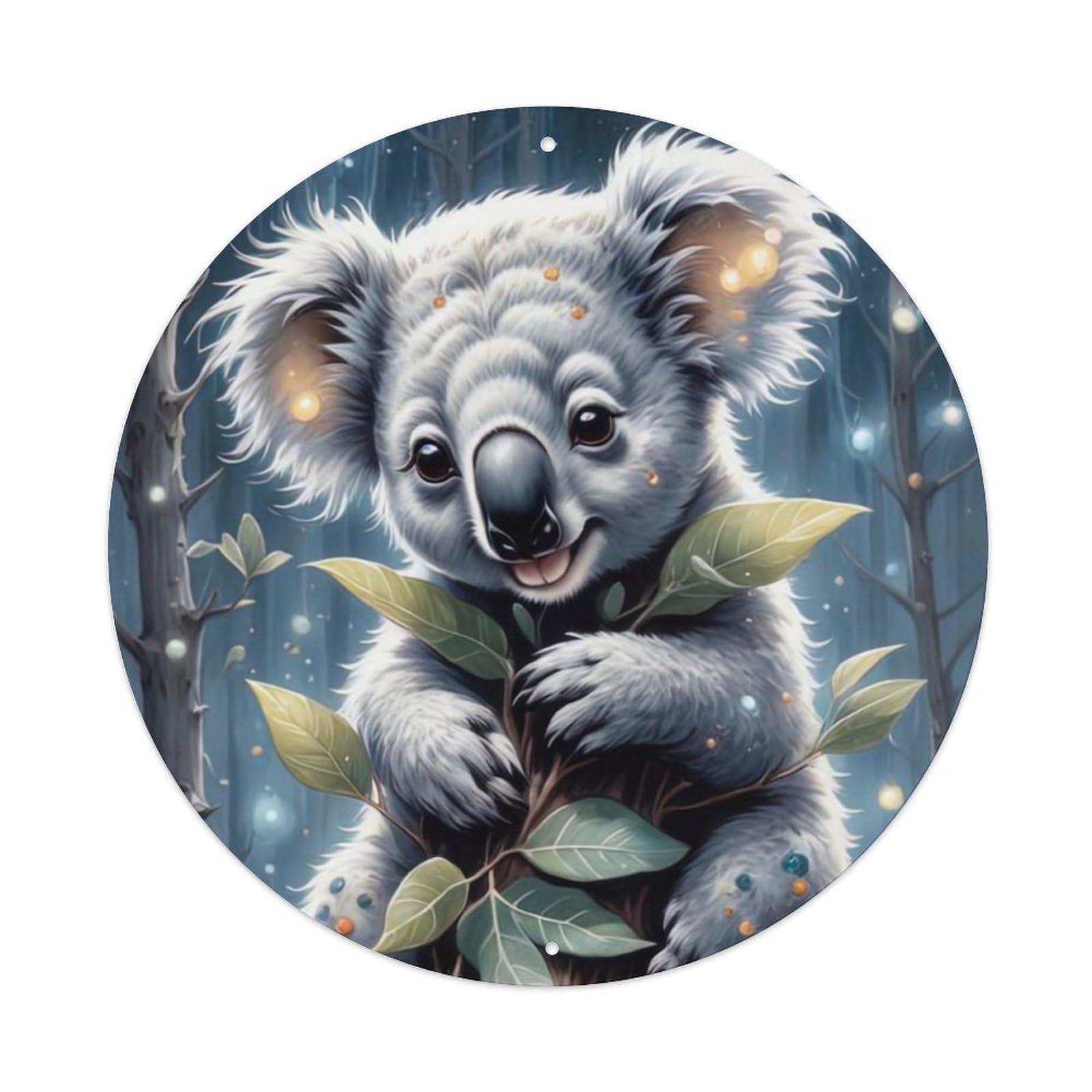Wildlife Artwork Koala Climbing Tree Metal Tin Sign