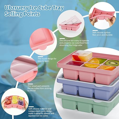 Miniatura 4 de Baby Food Freezer Tray with Lid, Easy Release Silicone Molds for Food Storage Container for Baby Food, Dishwasher, Microwave Safe, BPA-Free