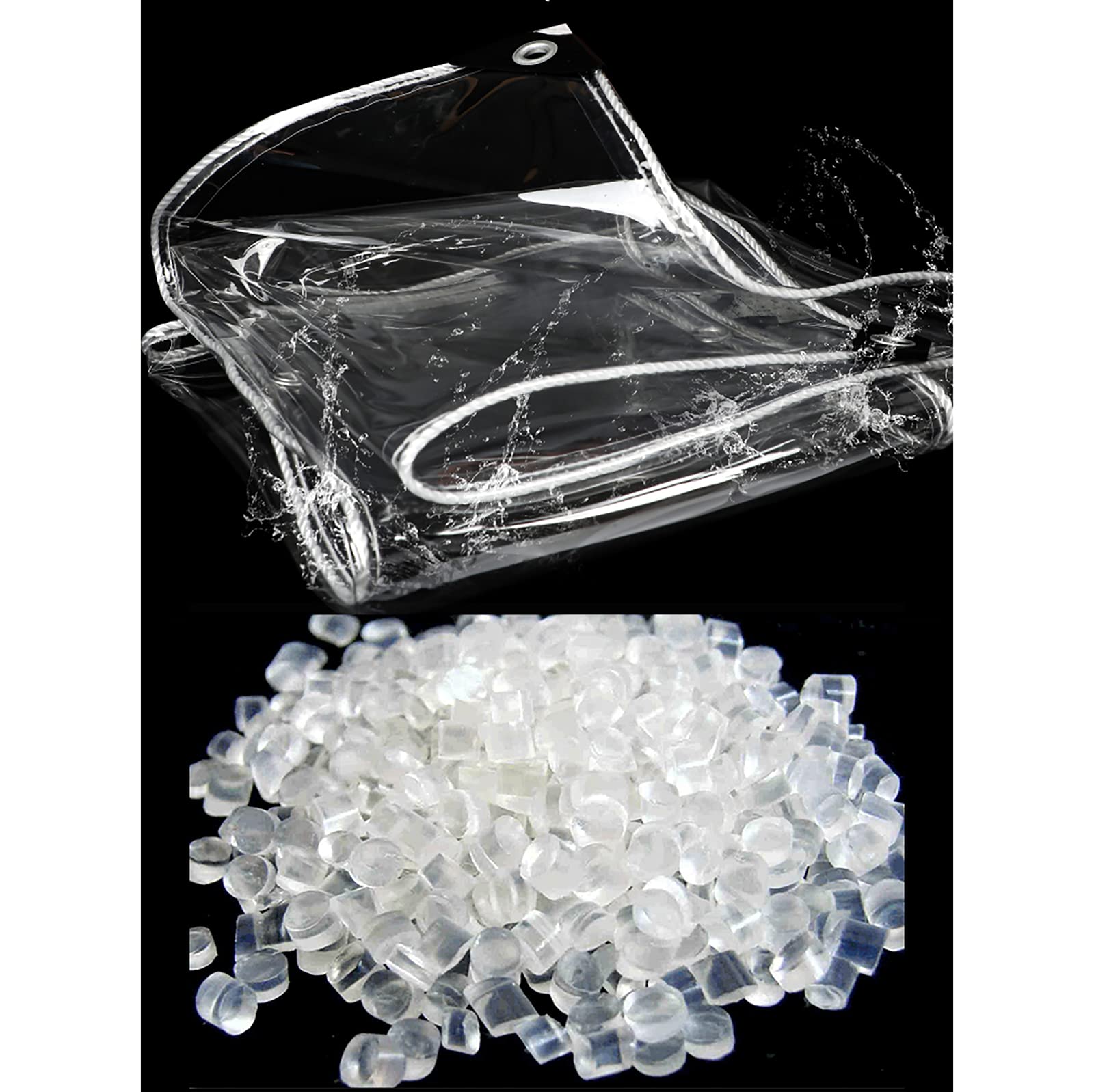 QWEASDF wasserdichte Transparente Plane mit Ösen, Vordächer und Planen, Wetterfeste Plane, für Gärten Terrassen Balkone Automobile Pflanzen Gewächshäuser, Vordächer,1.8x2m/5.9x6.5ft