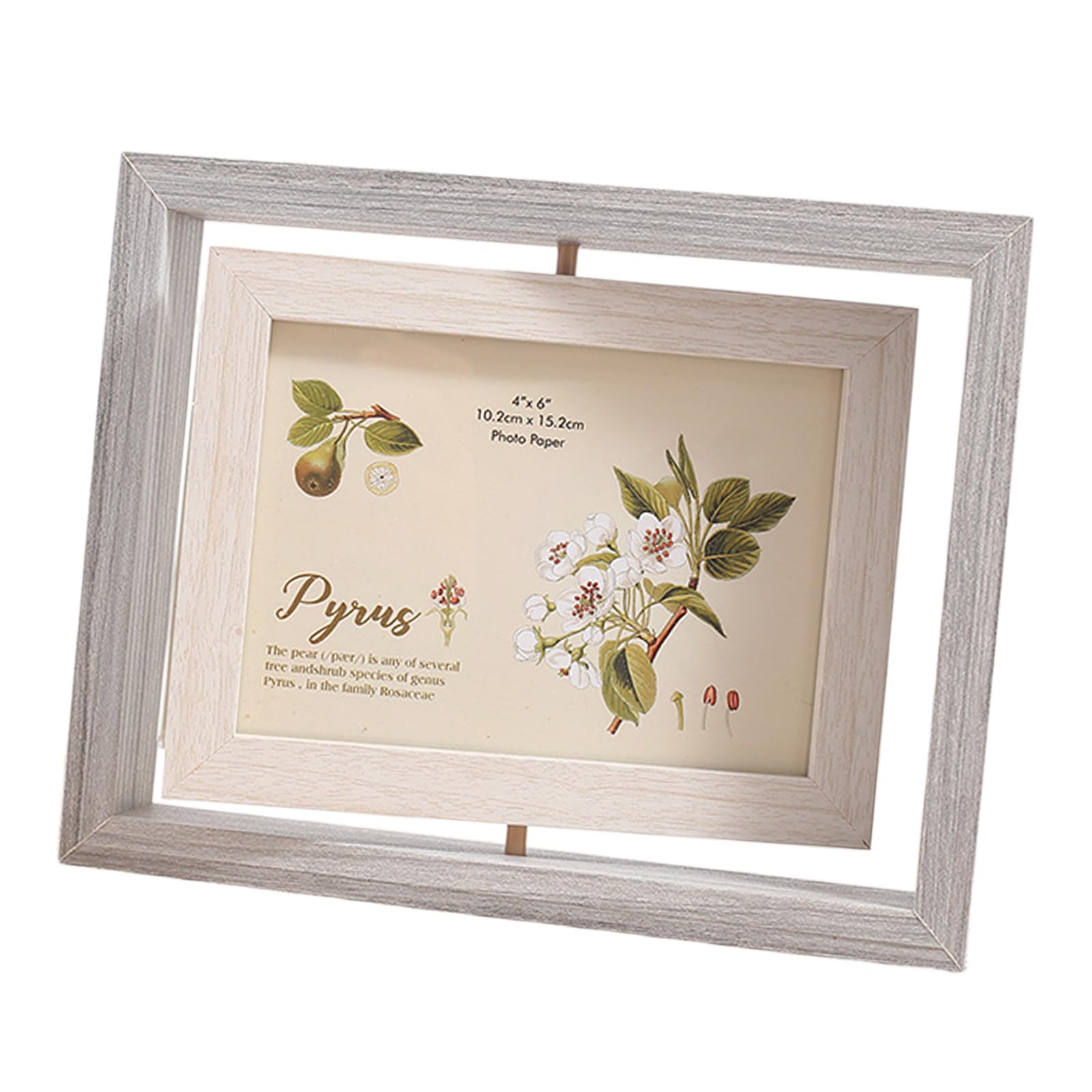 360 Degree Rotatable Photo Frame 6 Inch Double Sided View Swivels Photo Stand Picture Frame for Wall Tabletop Display Display Stand