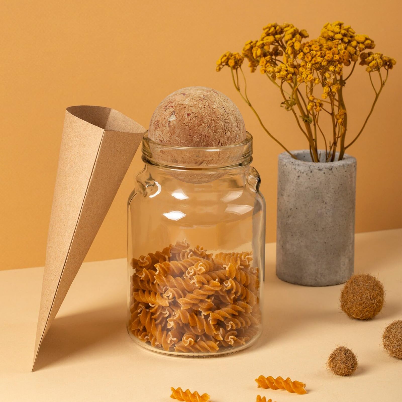 Amosfun Bouchon Boule En Liège Naturel 10 Cm Étanche Pour Carafe À Vin Bouchon De Remplacement Facile À Insérer Et Retirer