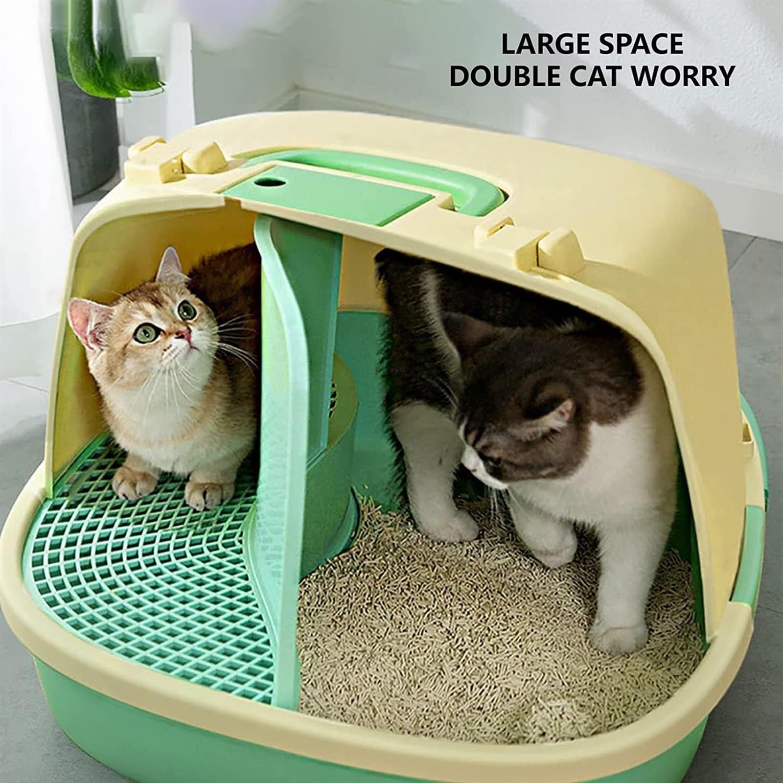 Kuwety dla Kotów LitterBox Całkowicie Zamknięta Kuweta Dla Kota Zatrzymuje Nieprzyjemne Zapachy, Zapobiega Wyciekaniu Moczu I Żwirku. Łatwa Do Czyszczenia Toaleta Bez Bałaganu(Blue)