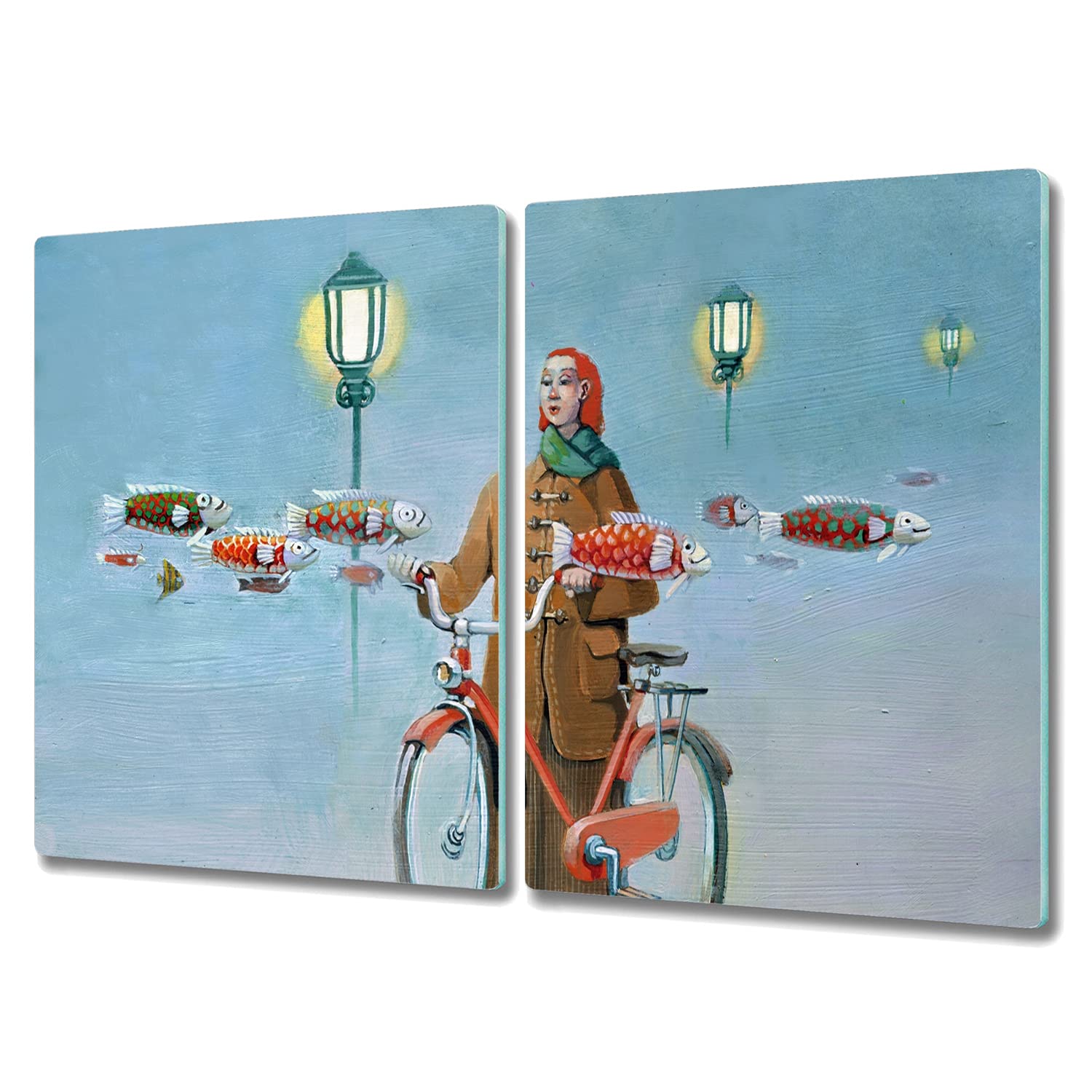 Planche à découper en verre de sécurité 40x52cm artistique pour sublimer votre cuisine