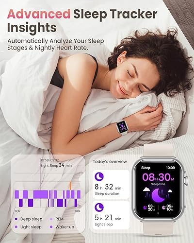 Miniatura 5 de Relojes inteligentes para mujer para iPhone Android reloj inteligente de 1.85 pulgadas con 30 días+duración de la batería hacerrecibir llamada