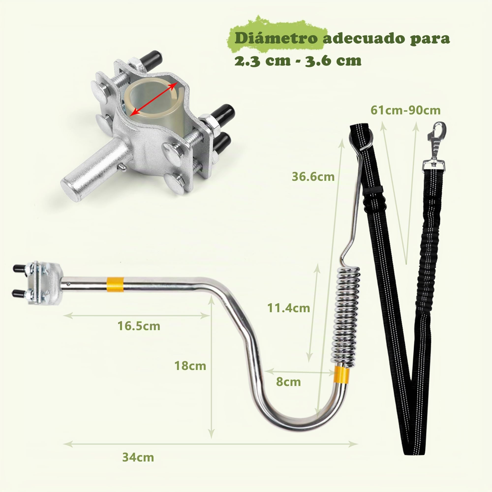 Correa de Bicicleta Resistente para Perro, Manos Libres, para Montar en Bicicleta | Soporte para perros de bicicleta para viajes seguros