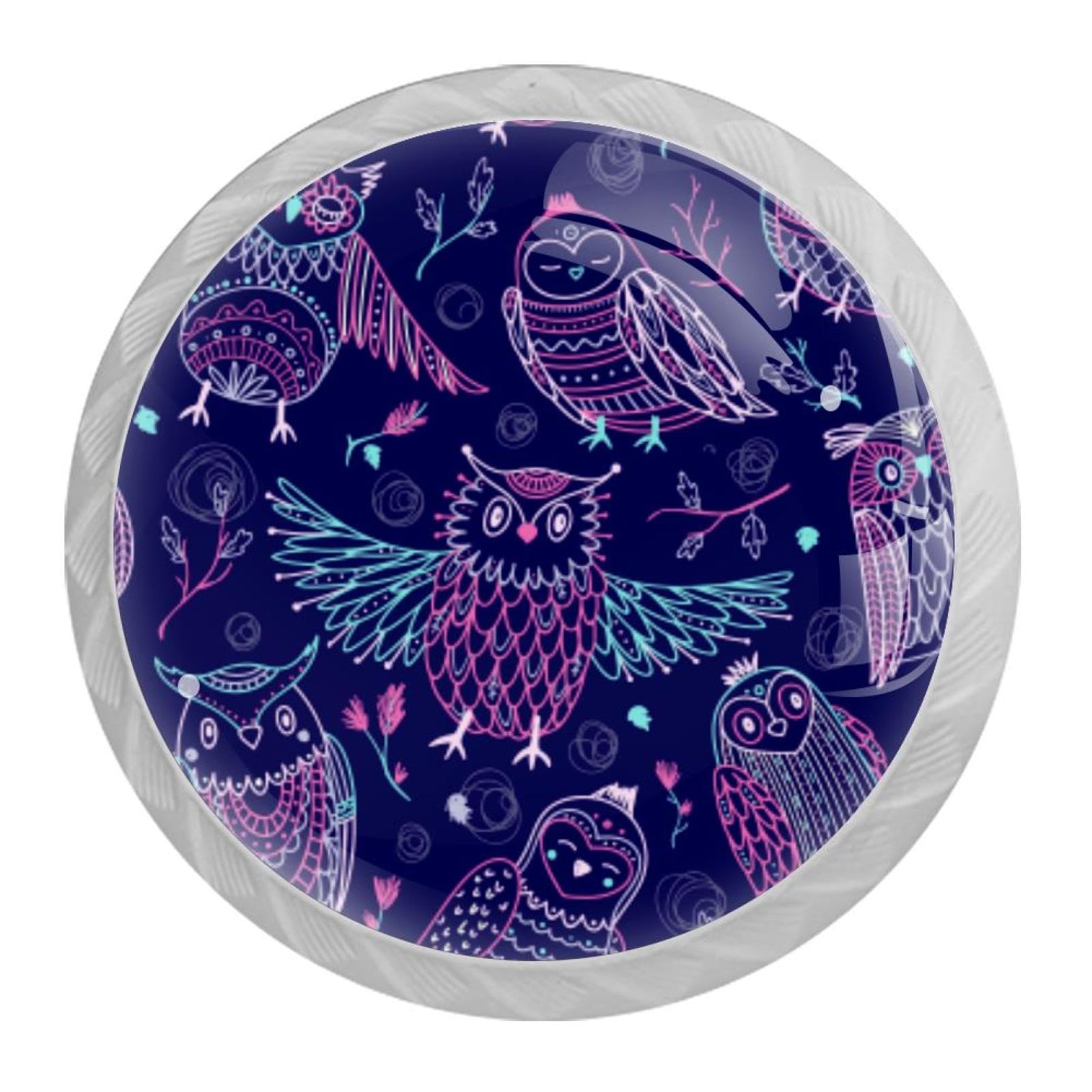 Tqmspg Multi19 4 Pieces Drawer Pulls Bird Owls Door Knobs Dresser Handles For Kitchen Wardrobe Cupboard Hardware Furniture