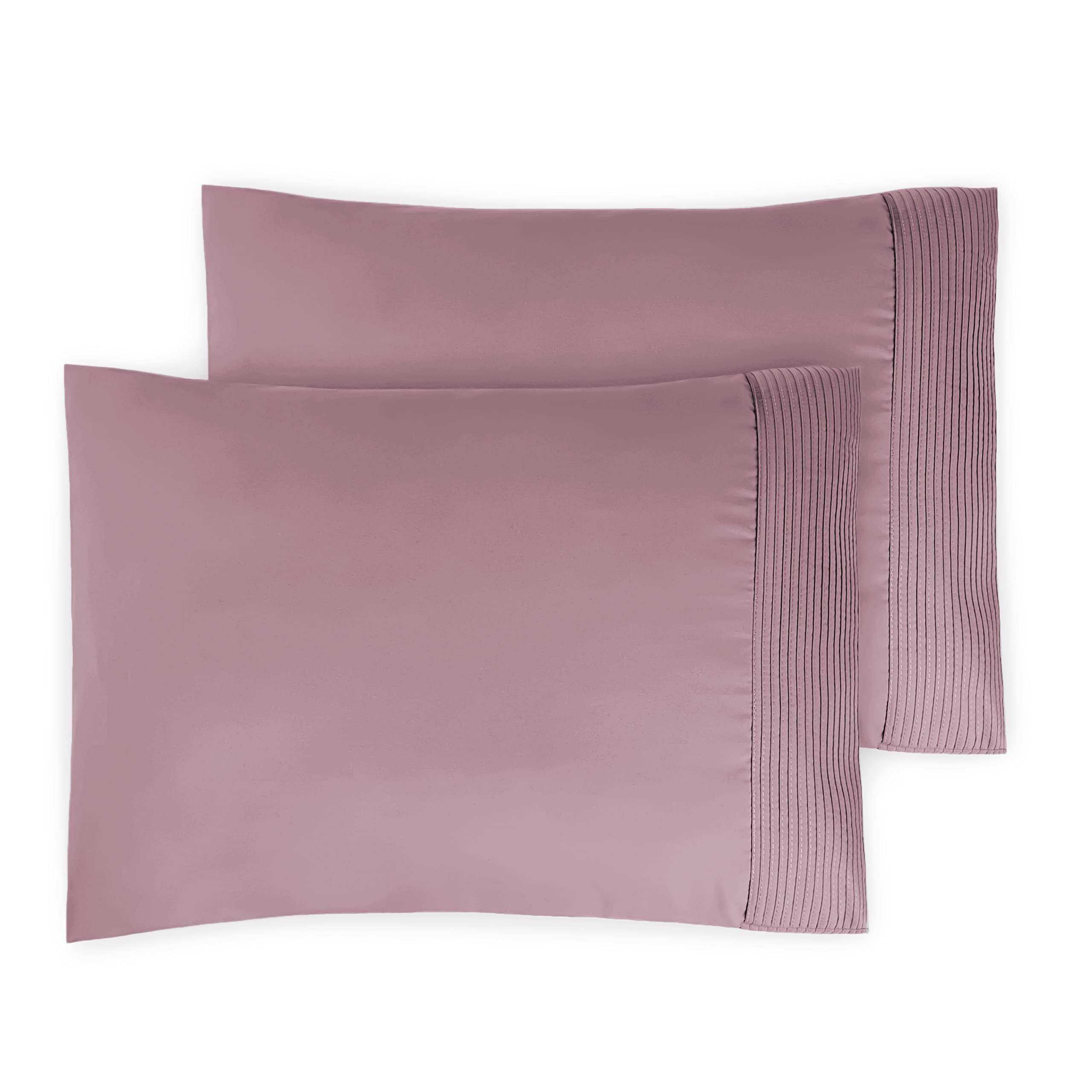 Southshore Fine Living, Inc.Linens - Vilano Springs - Pair of Pleated Pillow Cases, Lavender, King