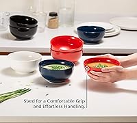 Vista 3 de KooK Tazones de sopa, cuenco para cereales, cerámica, cuencos para cocina, microondas, lavavajillas y congelador, platos de porcelana para pasta