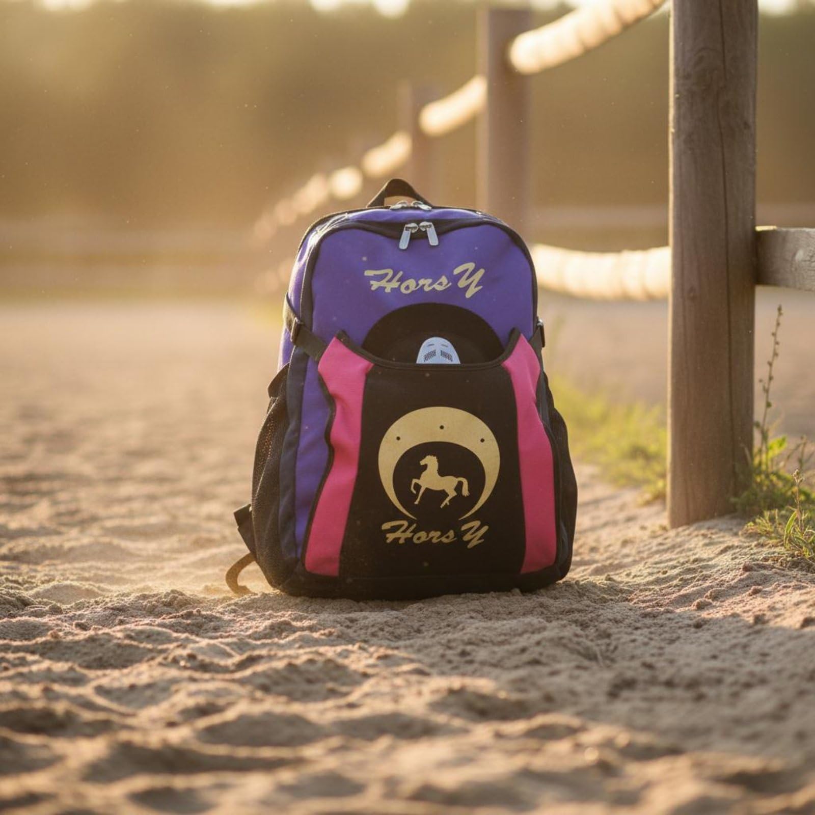 Perfeclan Equestrian Sports Pack Mochila Ecuestre Bolsa Casco Botas Caballo Compartimentos Prácticos Separación de Equipo Respaldo Ventilado Adecuada para Entrenamiento Rutina Competitivos