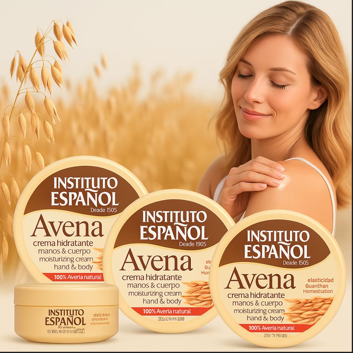 Espanol Avena Oatmeal Body Cream-Set of 3-Spanish Instituto Avena Oatmeal Moisturizing Cream Travel Size 3x30 ml