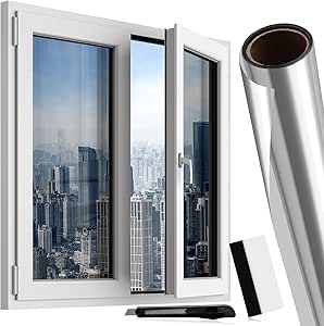 TSEAIAND Fensterfolie Spiegelfolie Sonnenschutzfolie Fenster - Sichtschutz Innen Glasfolie ...