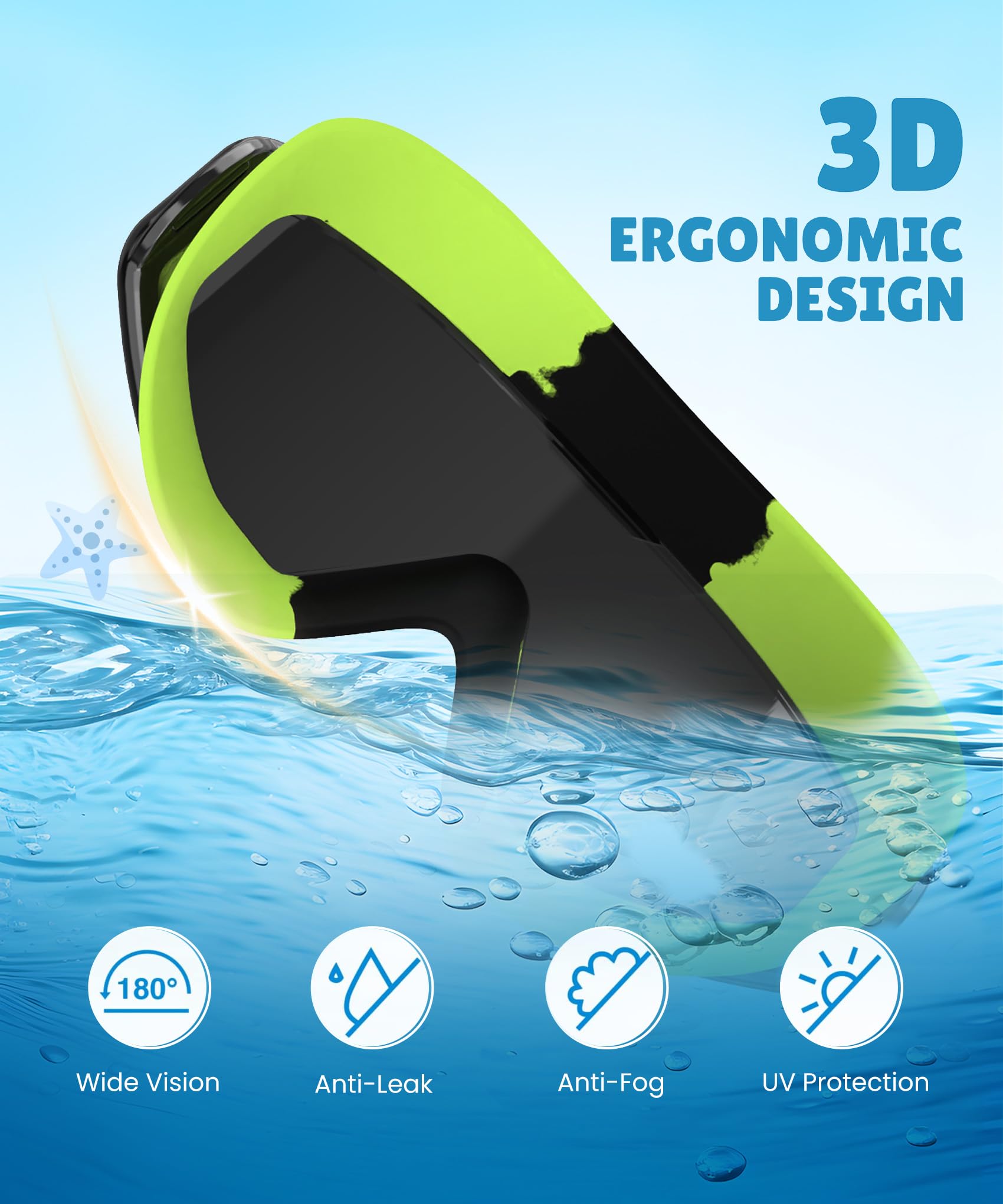 NSSIW Gafas de natación para niños: antivaho, sin fugas, con clip para la nariz, tapones para los oídos para niñas, niños y jóvenes, 6-14, paquete de 3