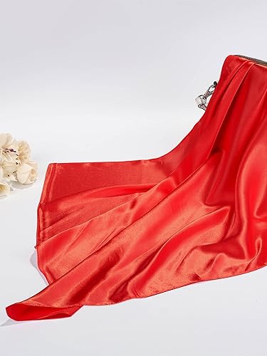 Miniatura 6 de SATINIOR 3 Pcs Neck Scarf Women Silk Chiffon Scarf Square Scarfs Satin Headscarf Neck for Women