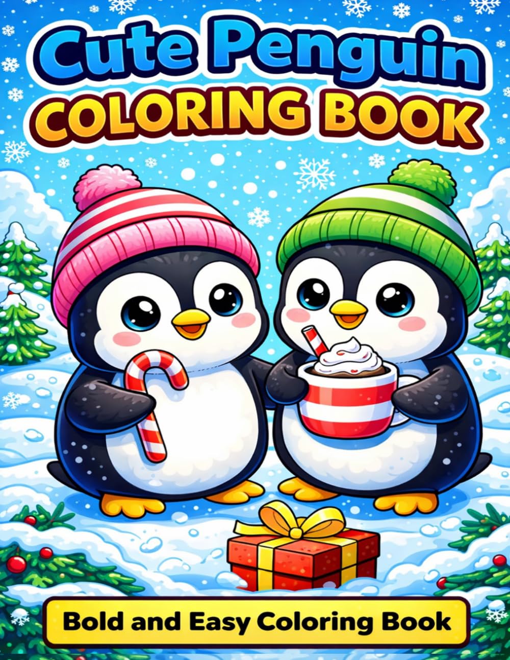Cute Penguin Coloring Book: Bold and Easy Penguin Coloring Pages for Kids | Fun, Simple and Cute Arctic Animals for Relaxation and Creativity
