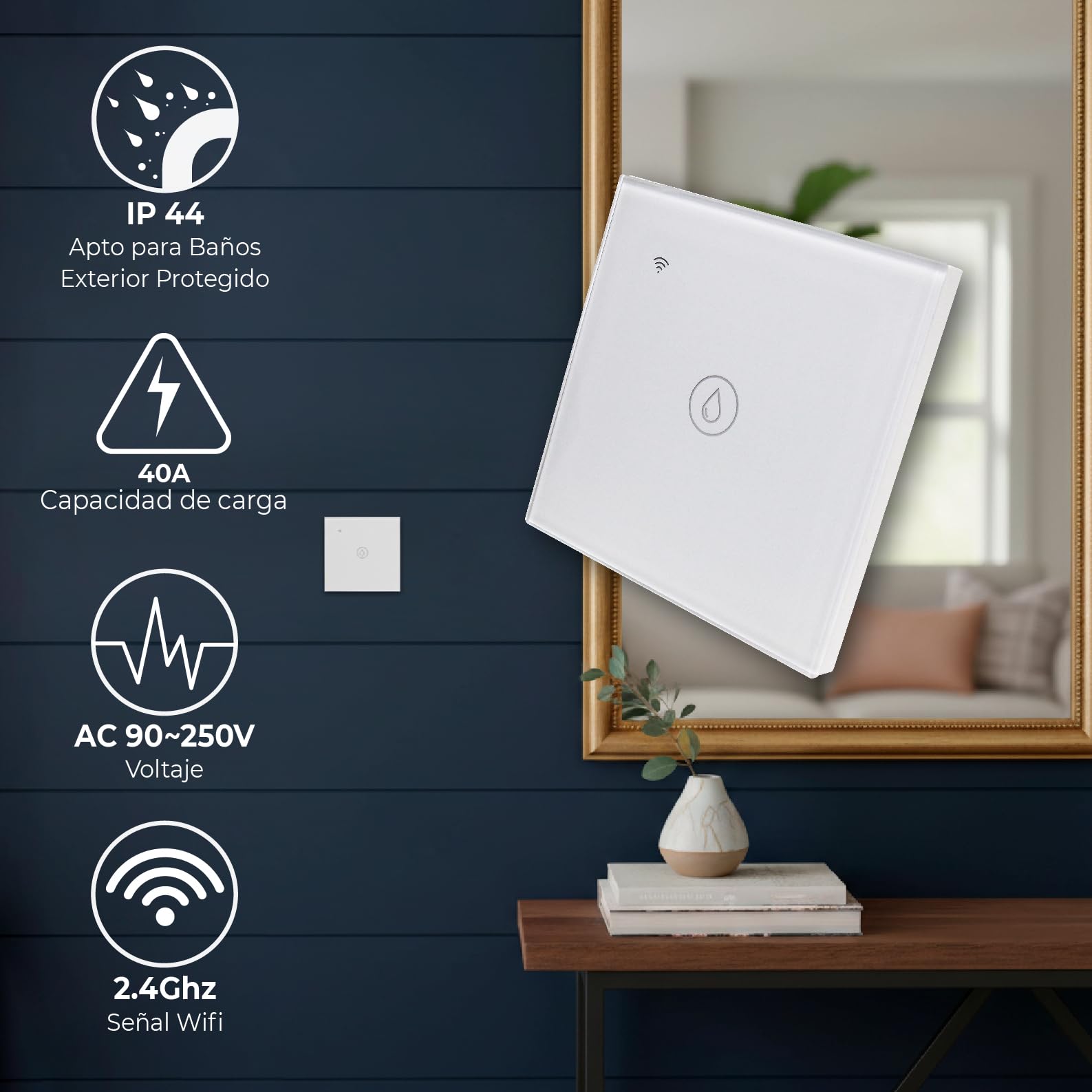 LED ATOMANT 4x Interruttore Vetro WiFi 40A Calentador Agua Smart Life