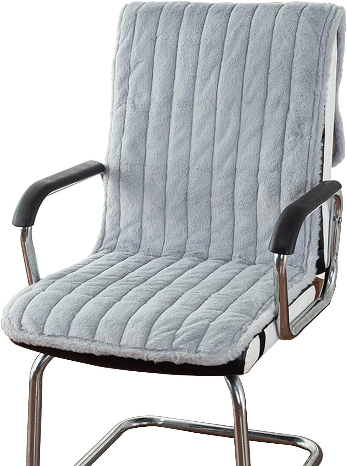 Non Slip Chair Pads,Thicken Plush Dining Chair Cushions Anti Slip Bottom Office Sedentary Seat Cushion Machine Washable-Khaki 40x85cm(16x33inch)