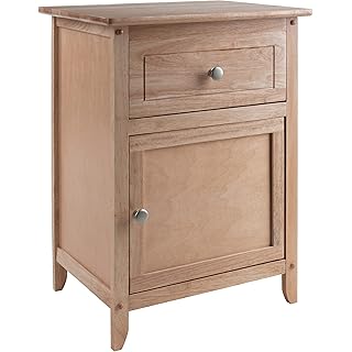 Winsome 25 x 18.9 x 14.96-Inch Composite Wood End/Night Table with Satine Nickel Knob, Natural (81115)