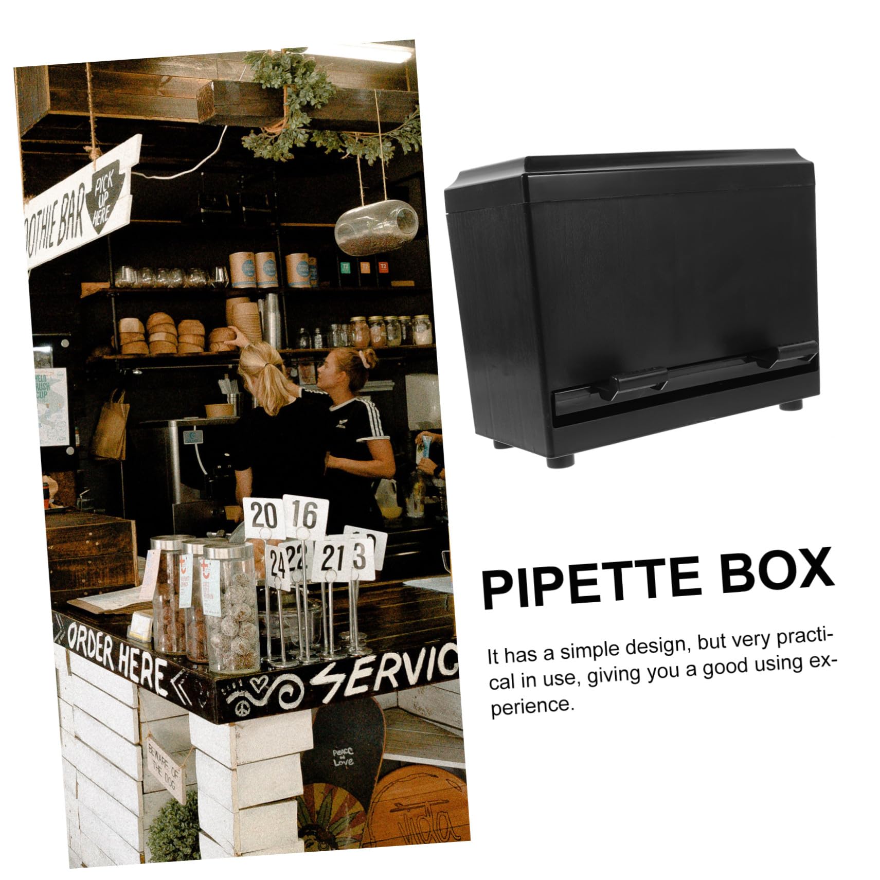 Automatische Push-type Strohhalmbox Schwarz Langlebiger Pipetten-aufbewahrungsbehälter Praktischer Trinkhalmspender für Cafés Milchtee-shops und Gastronomie Stabiles Material