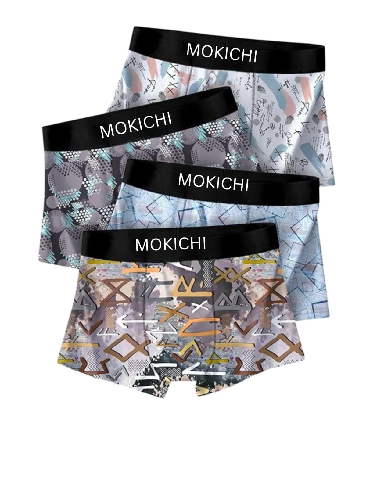 Men's Printed Boxer Briefs Pack of 4 | Soft Stretch Cotton Blend Trunks | Breathable Comfortable Innerwear | Elastic Waistband |-image-11