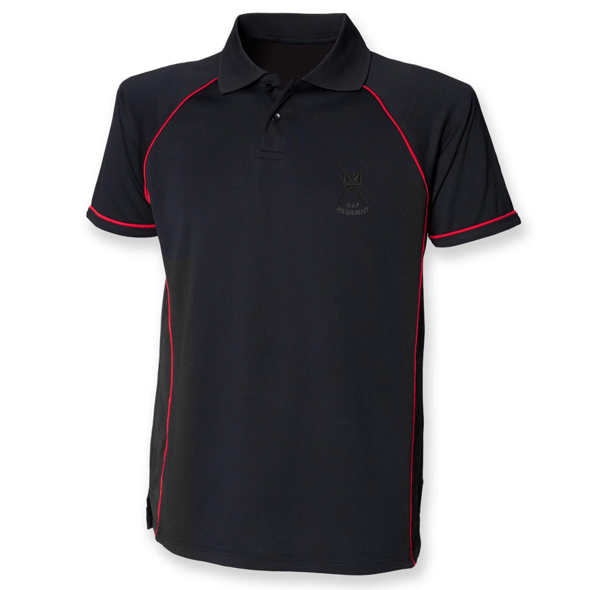 Pineapple Joe's Men's Black/Red Raf Regit Performance Polo - Medium