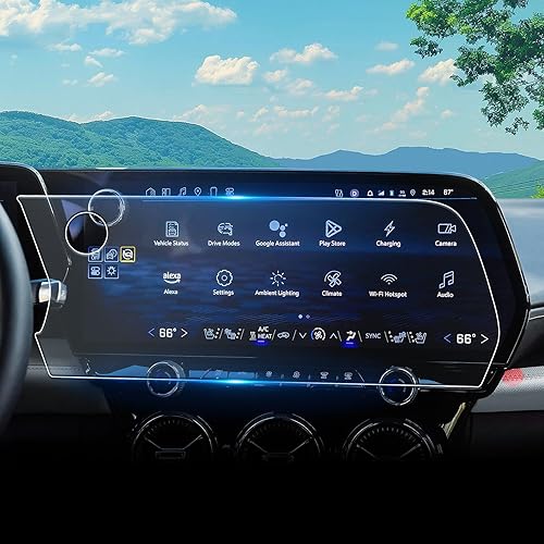 Vista 65 de 1 protector de pantalla de cristal templado brillante de 13.4 pulgadas para Silverado & Sierra 2500HD 3500HD 2022~2026 (sin botones en la pantalla)