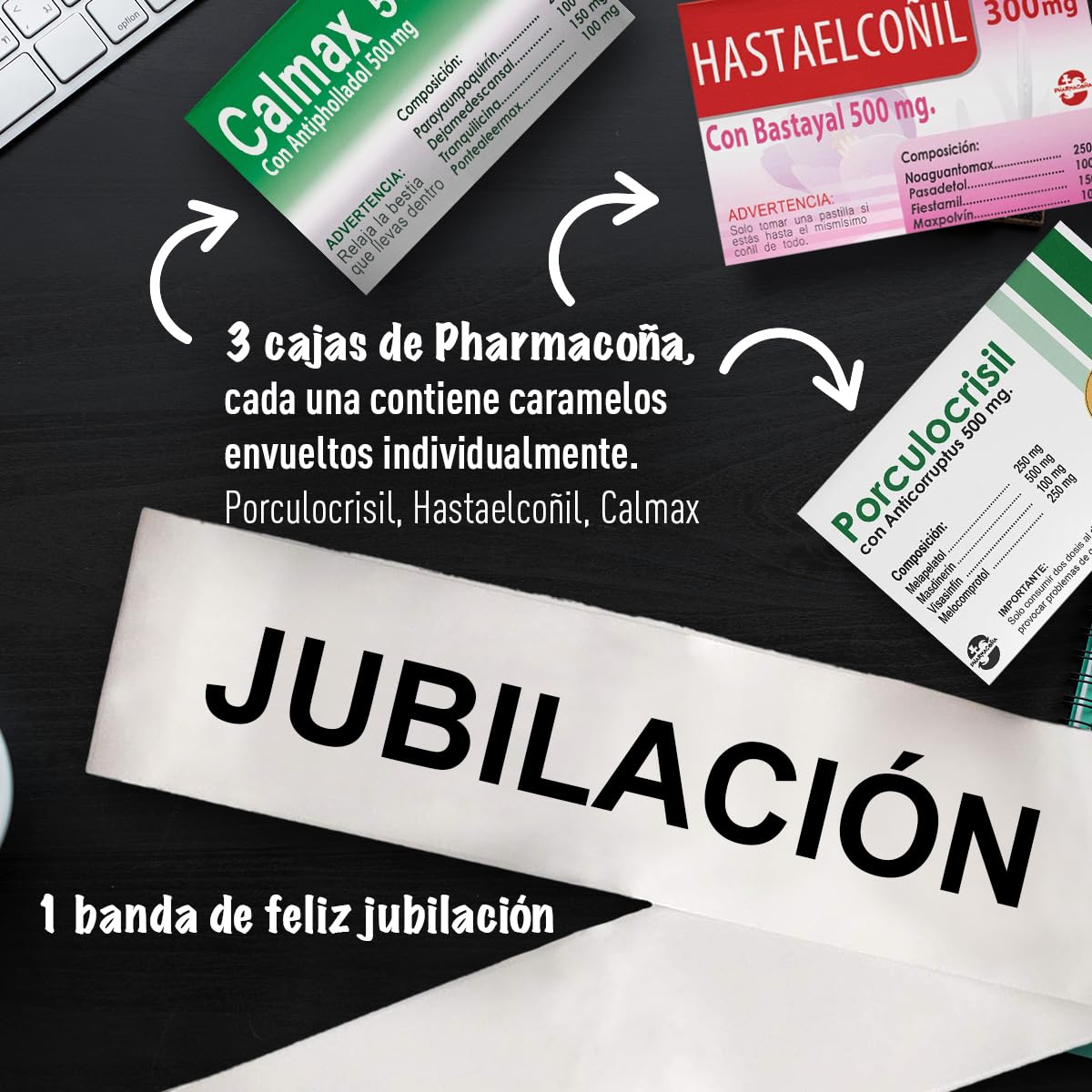 Caja Sorpresa Jubilación Regalos Originales Kit Caramelos Broma Banda 400 gr Fabricada España