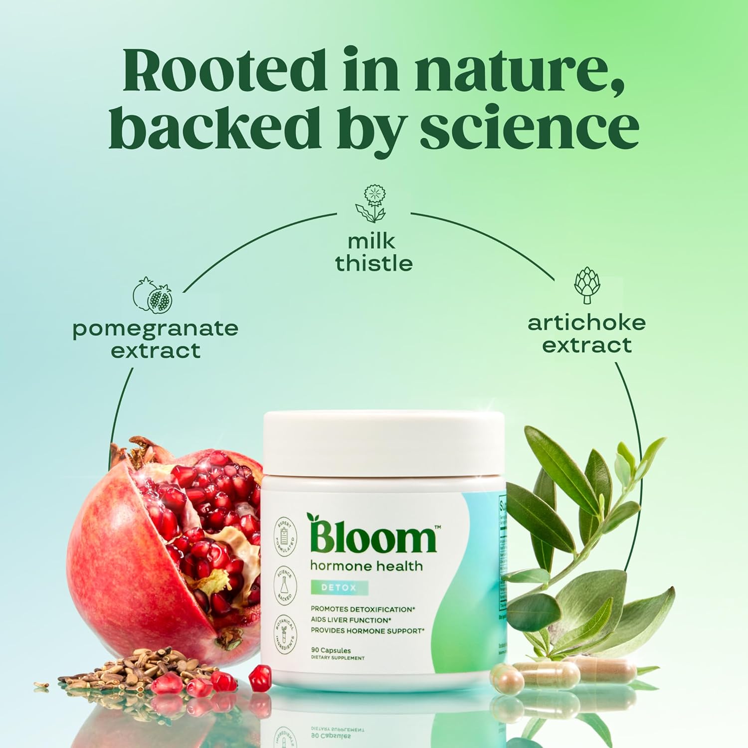 Bloom Nutrition Hormone Support for Women Capsules - Detox - Liver Health, Detoxification & Hormone Health Support Supplement with Milk Thistle, Pomegranate Extract & Artichoke Extract, 30 Servings - Image 3