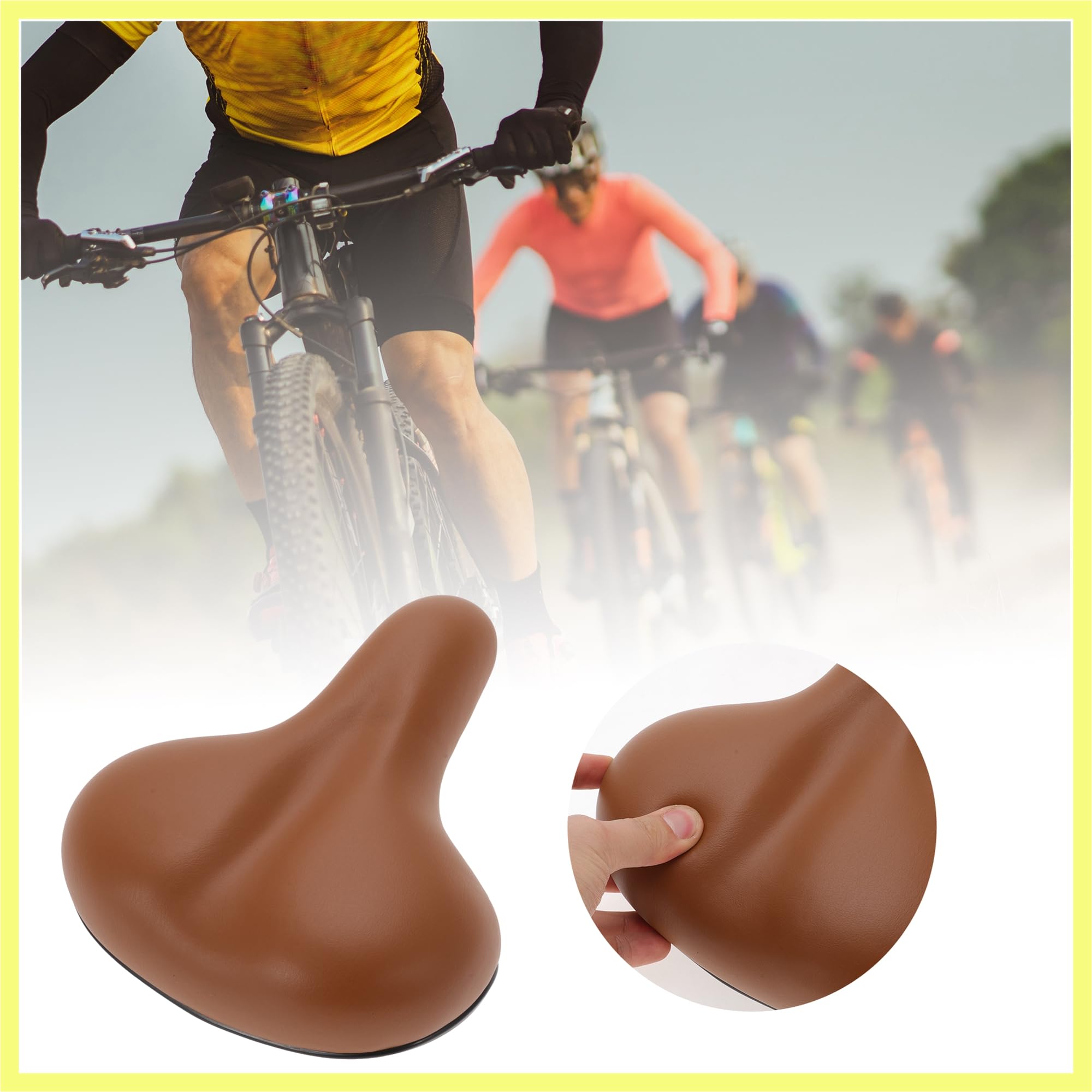 QUARKZMAN 1 Juego De Sillín De Bicicleta Sillín De Bicicleta Impermeable De Poliuretano con Herramientas Sillín De Bicicleta Cómodo con Absorción De Impactos Marrón