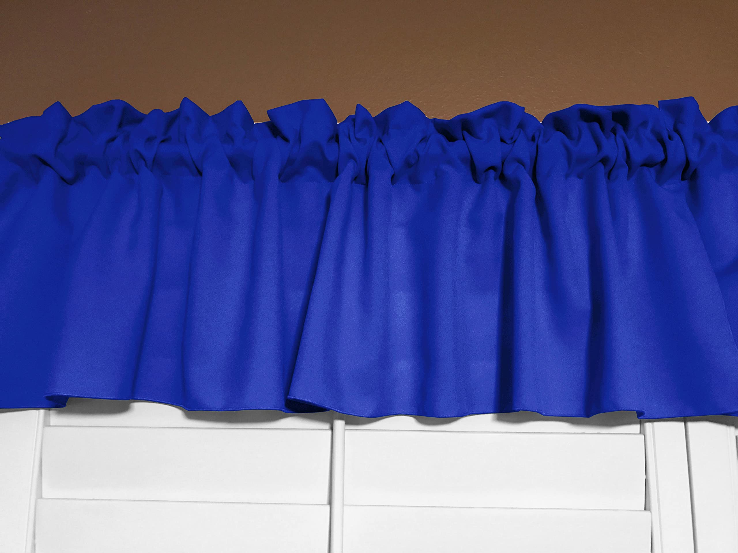 Zen Creative Designs Solid Poplin Window Valance 58 Inch Wide (Royal Blue, 14