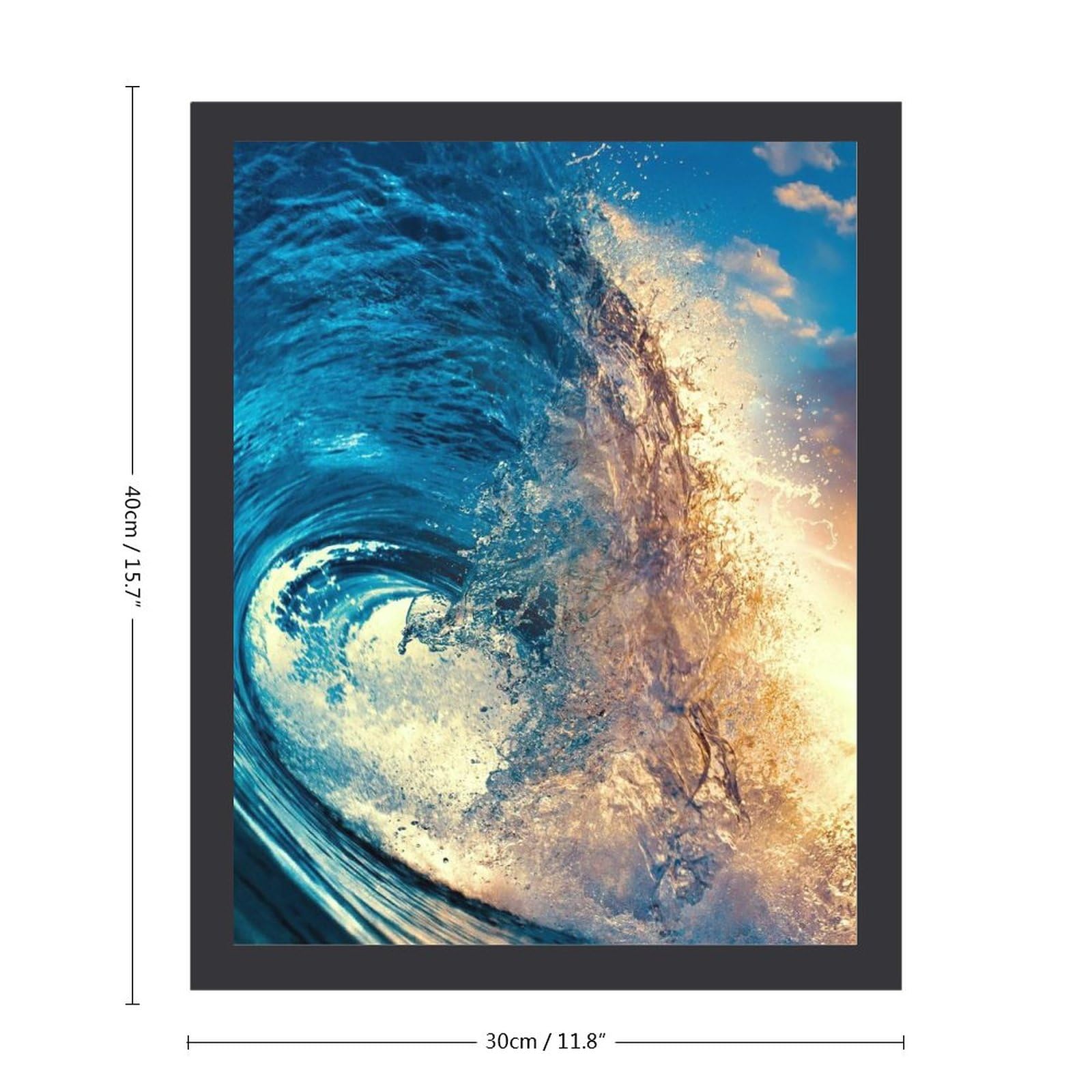 Amazon.co.jp: 夕暮れ時の大きな波 絵画 絵 壮大な背景超リアルな壁画