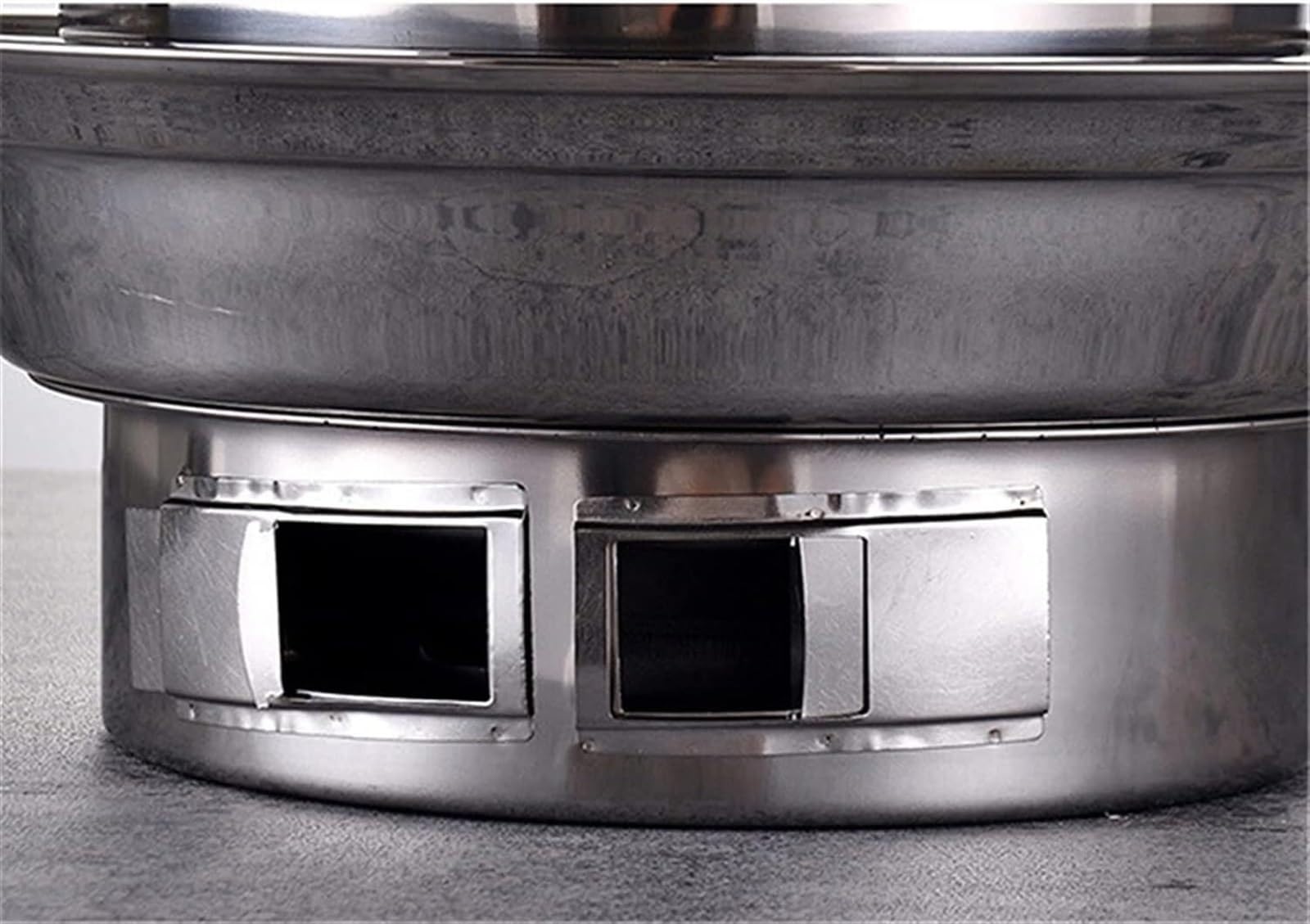 Grill na Węgiel Zewnętrzne Grille Węglowe Grill Węglowy Ze Stali Nierdzewnej Okrągły Przenośny Grill Na Kemping Grill do Ogrodu(35cm)