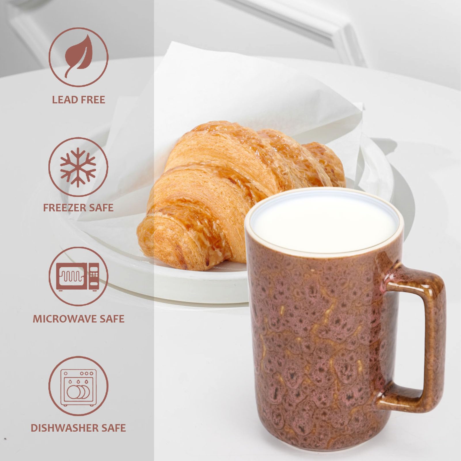 Amazon.com: QUTREY Coffee Mugs Set of 4, Large Ceramic
