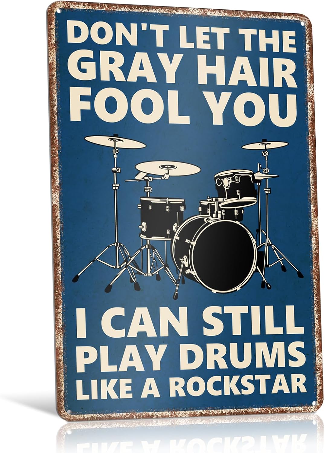 Funny Drummer Metal Sign Vintage Drum Music Room Wall Decor, Drum Gifts