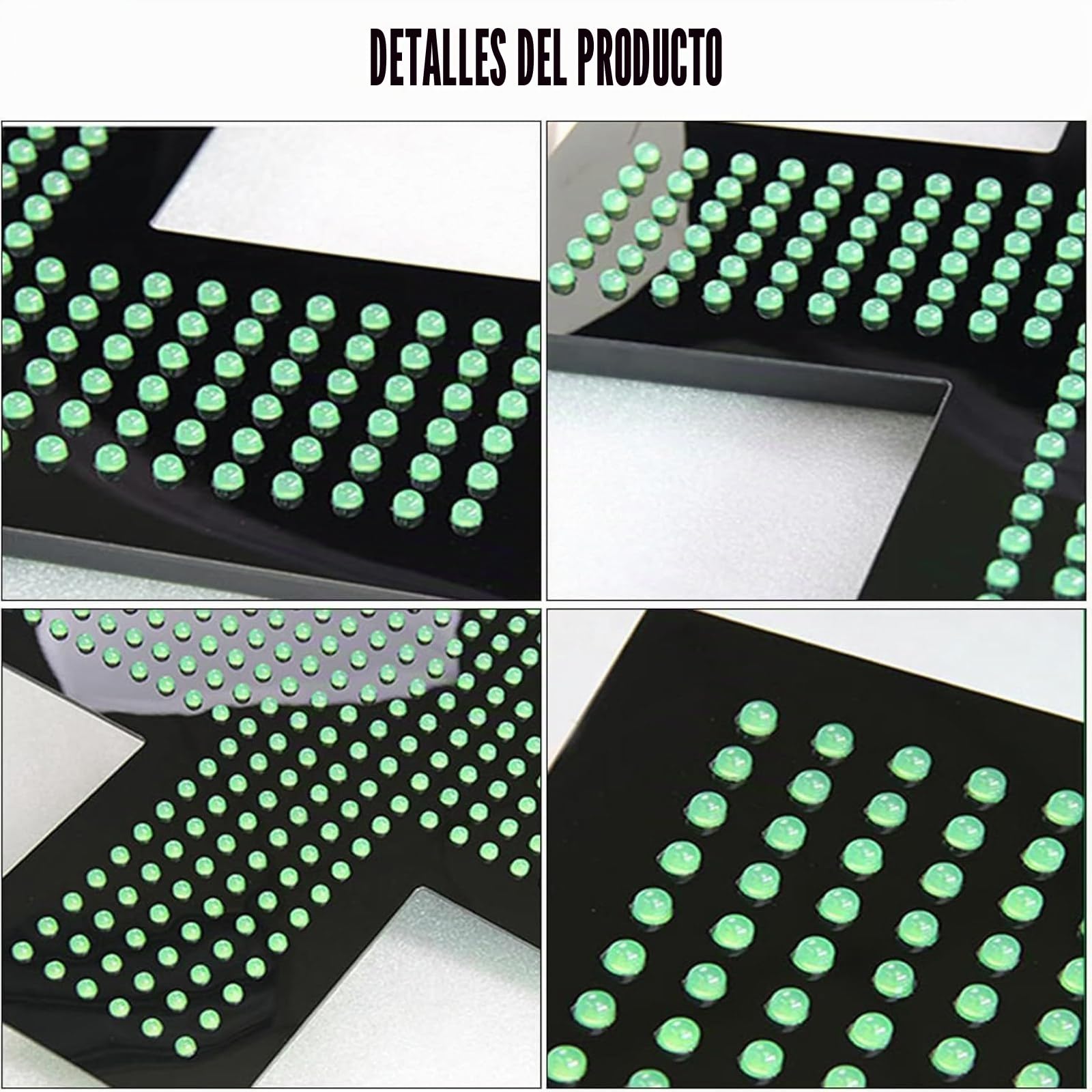 SeñAl De Farmacia Led Cruzada,LáMpara De SeñAl De Cruz De Farmacia,3 Modos De Trabajo Ajustables (Siempre Encendido,Intermitente Y Intermitente General) Para Hospitales,ClíNicas,Green-35 * 35cm