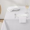 Softalker White Table Cloth Linen Texture Outdoor Wipe Clean Rectangular 140x200 cm Tablecloth Water Resistant Table Cloths Table Cover for Wedding Room Kitchen Party Garden Birthday, 55 x 78 inch