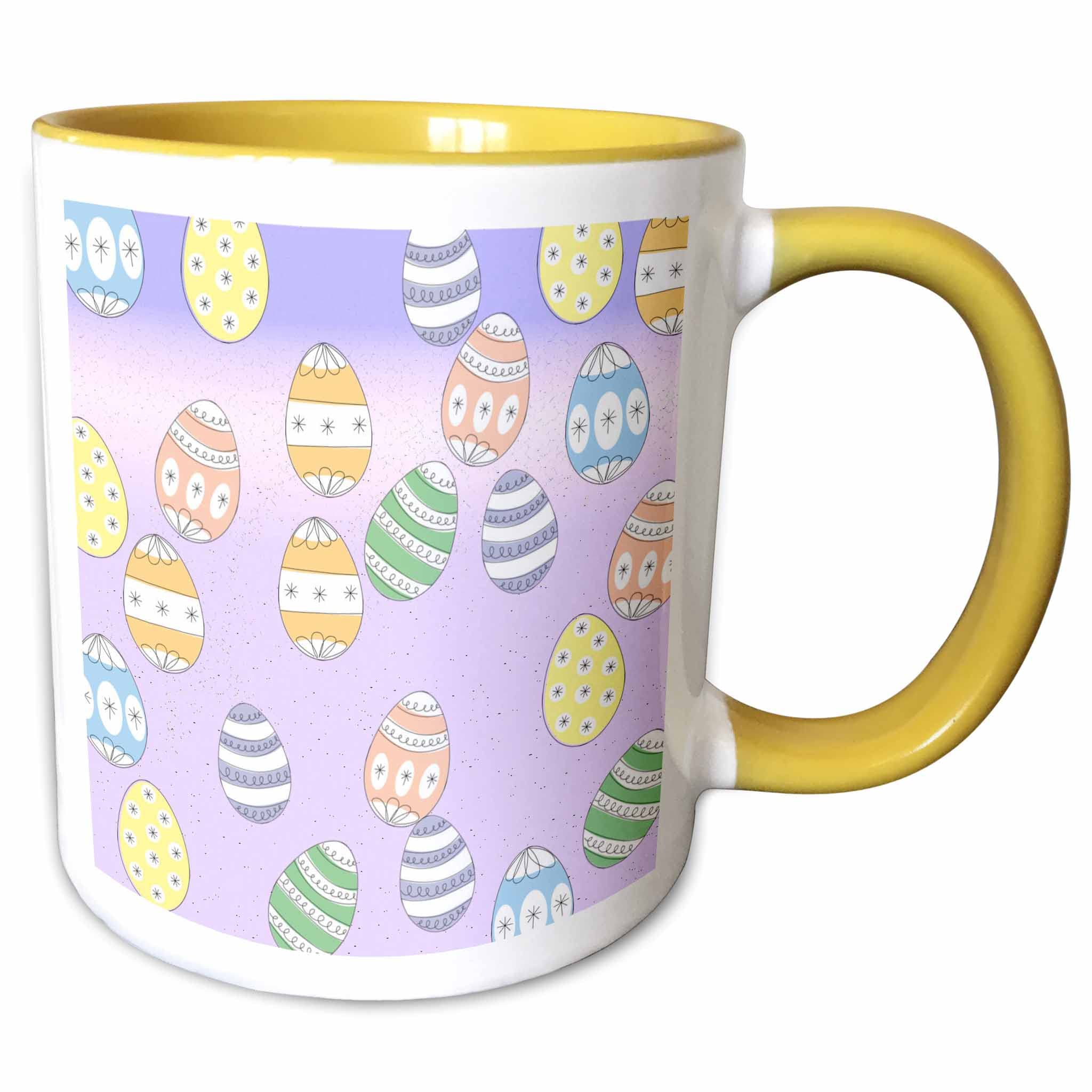 3dRose Easter Eggs 11oz Two-Tone Yellow Mug