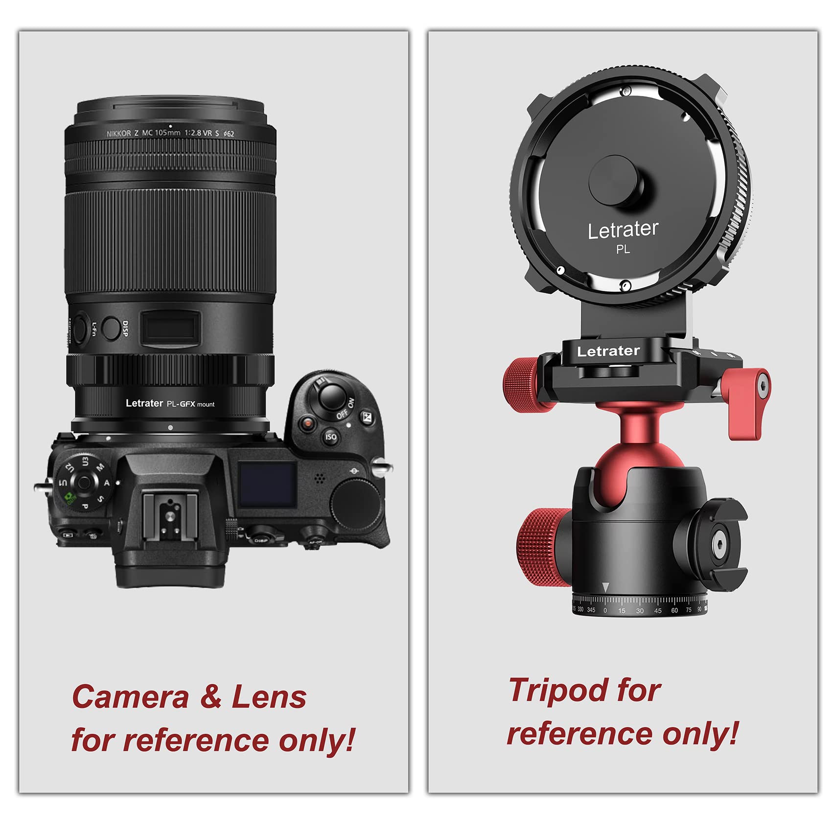 Letrater Adattatore da PL a GFX, compatibile con obiettivi PL e Fuji G Mount Cameras-GFX100S, GFX100, GFX50R, GFX50S, GFX50S II/PL-GFX Pro ecc., con due tappi