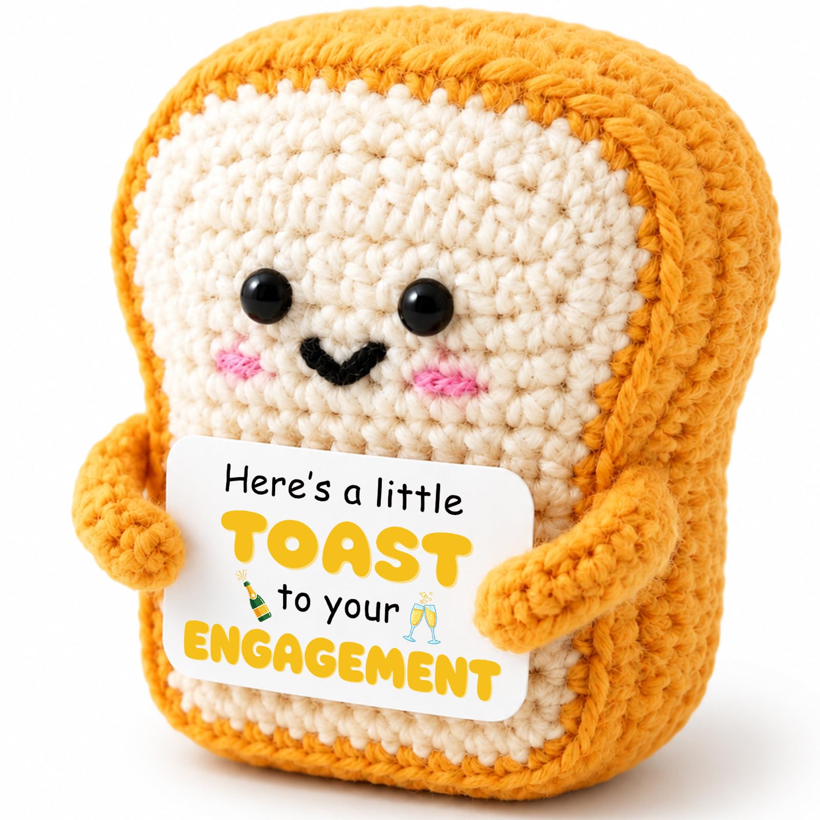 Farbeele Engagement Gifts for Couples, Handmade Emotional Support Crochet Toast, Bride to Be Groom to Be Present, Wedding Congratulations Keepsake Decoration for Friends Family