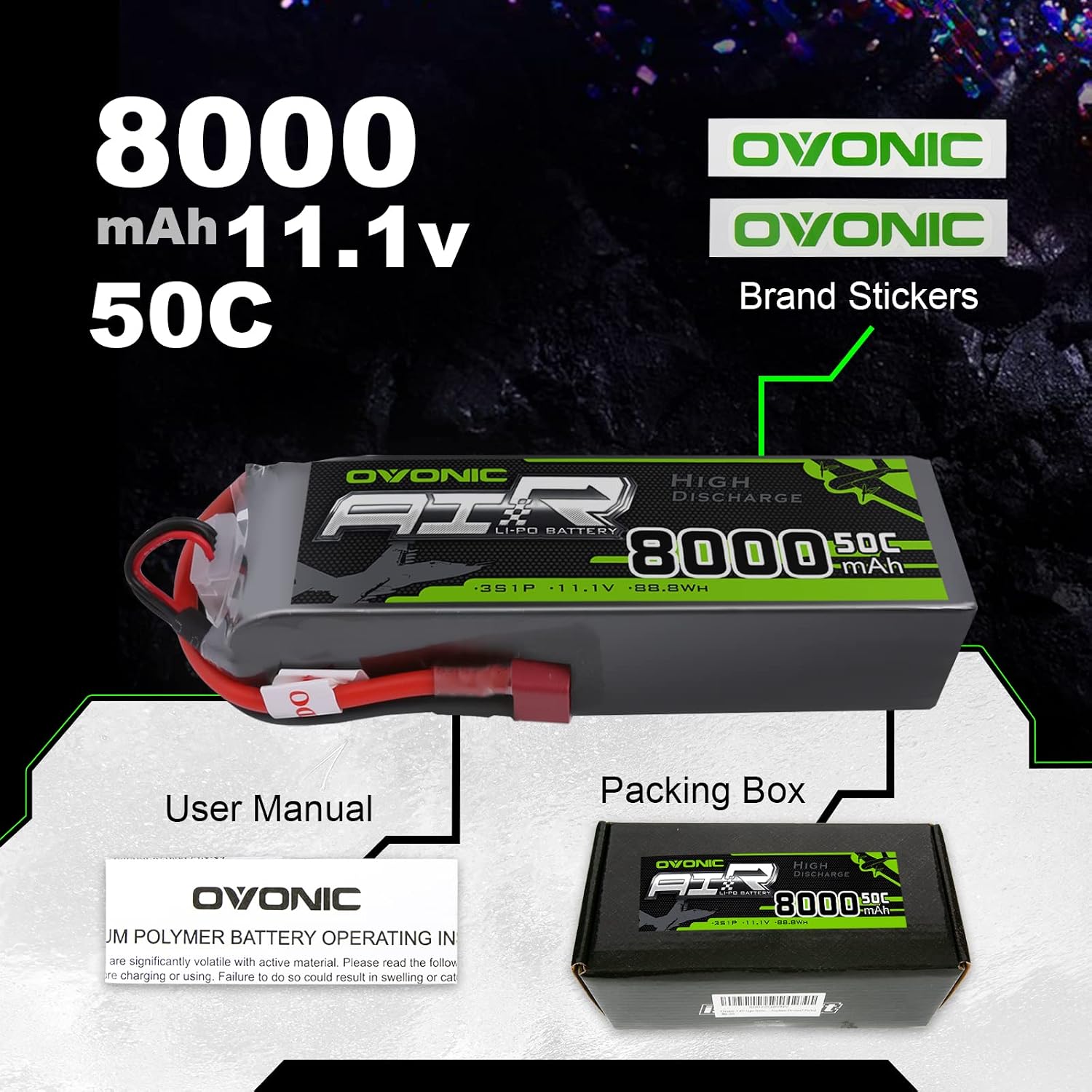 70% Off Everything Ovonic 3s Lipo Battery 50C 8000mAh 11.1V Lipo Battery Soft Case with Dean-Style T Connector for RC Airplane Helicopter Car Truck Boat (2 Packs)