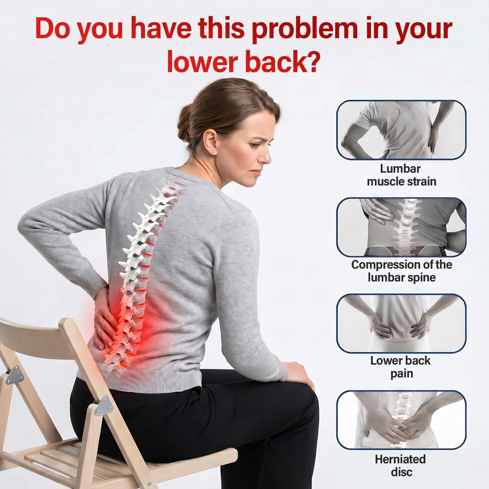 Masajeador de espalda lumbar con calor, tracción del airbag